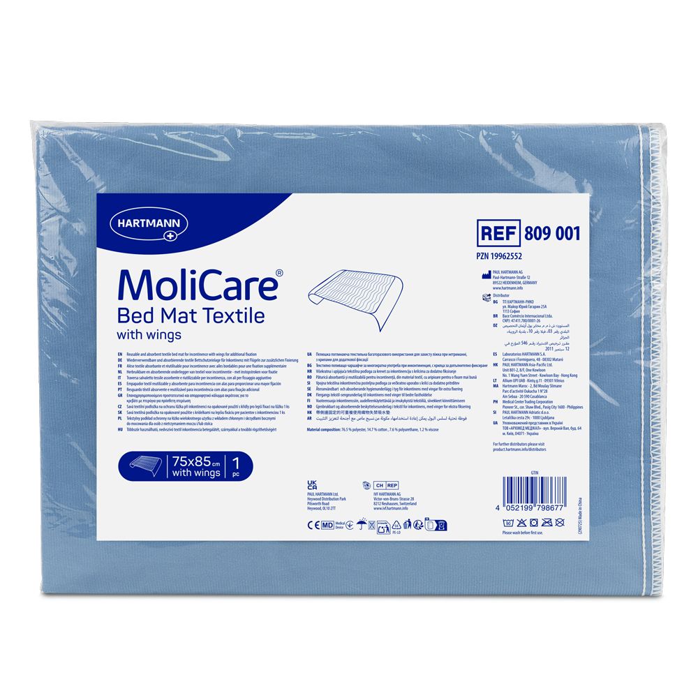 Hartmann MoliCare® Bed Mat Textile Bettschutzeinlage mit Flügeln 75x85 cm