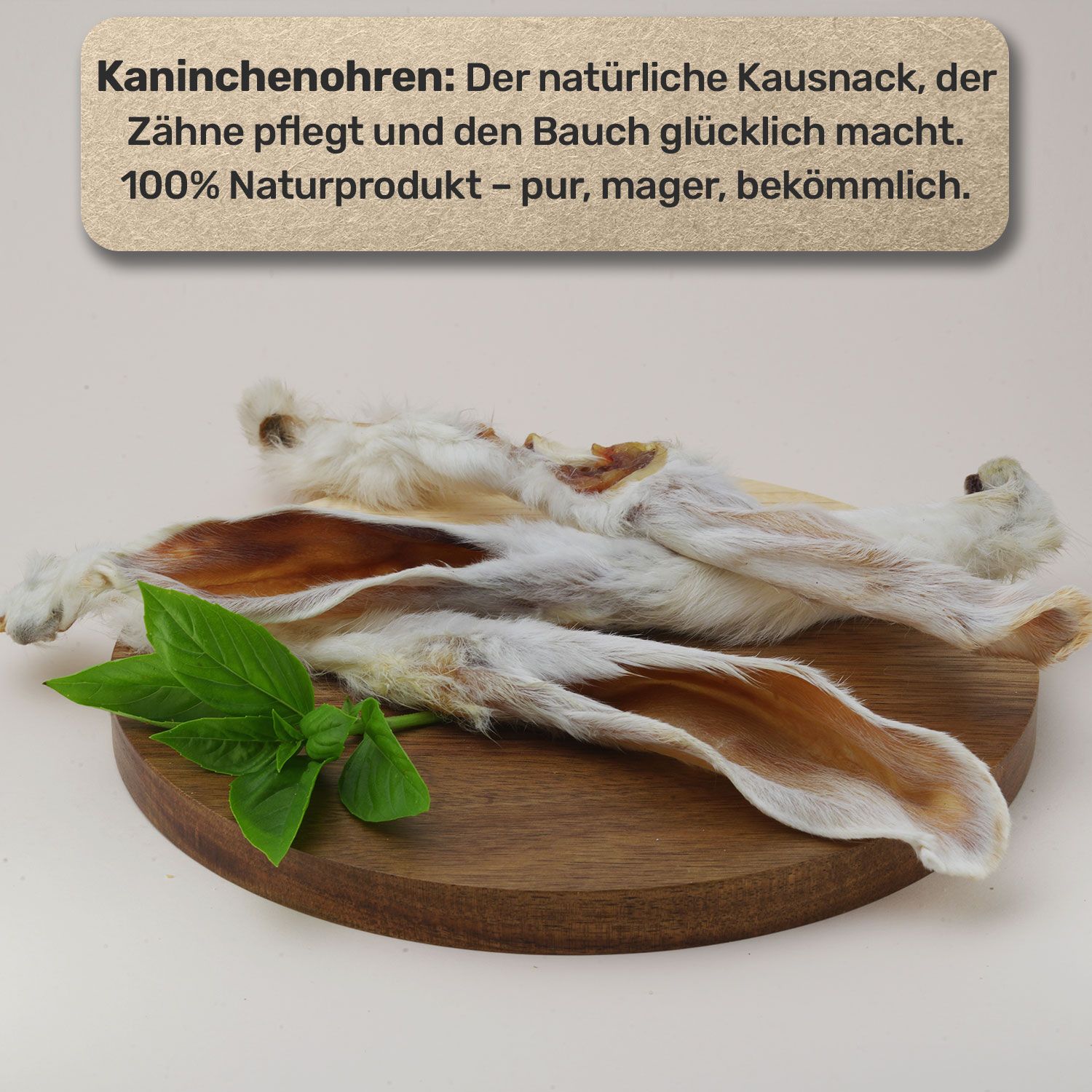 BluePet Kaninchenohren mit Fell, Natürlicher Hundesnack, Schonend getrocknet