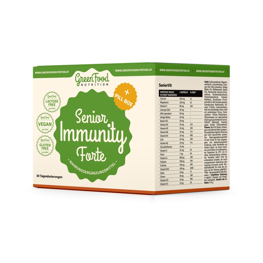 GreenFood Nutrition Senior Immunity Forte + Pillbox 1 St Kapseln