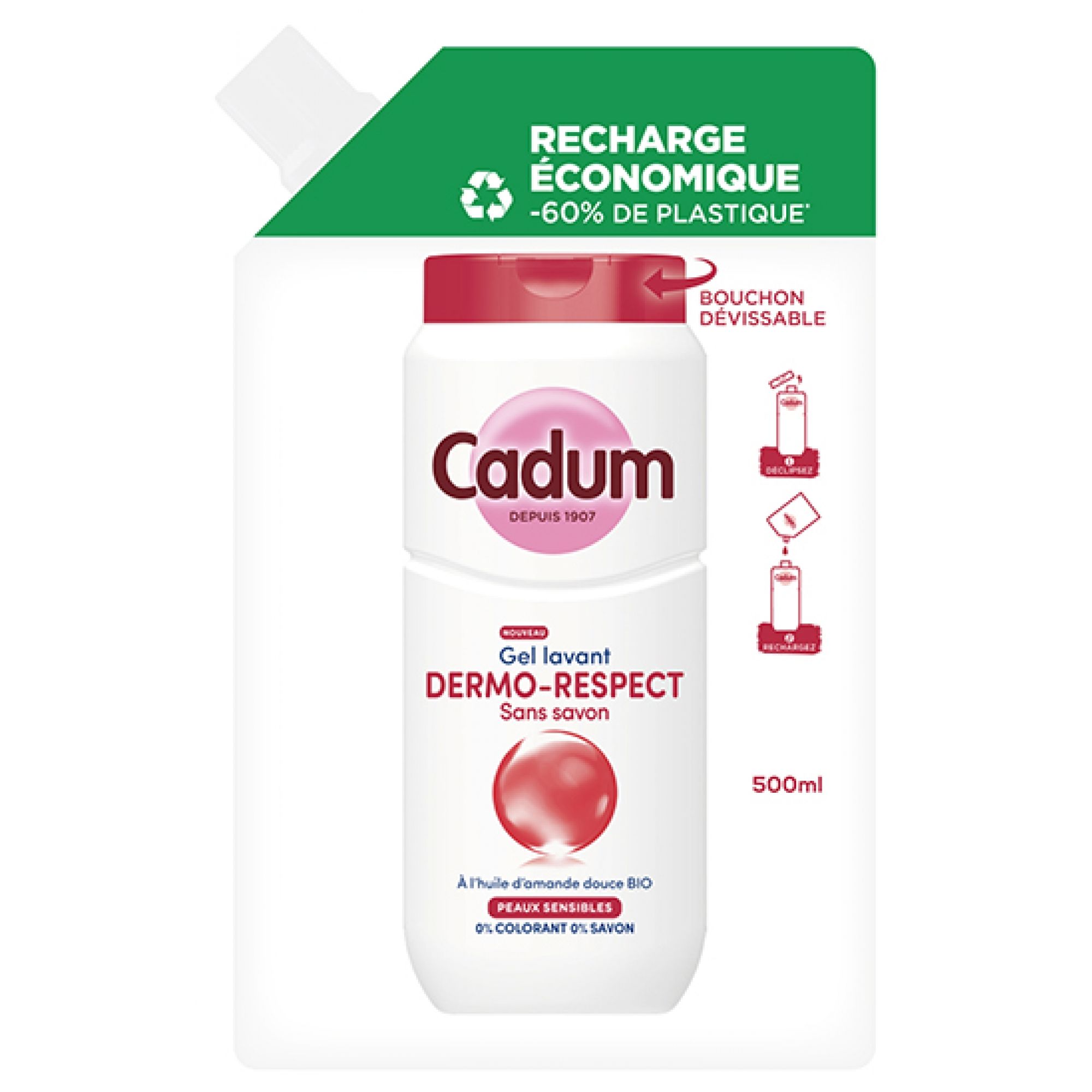 Cadum Dermo-Respekt Duschgel Ohne Seife Eco-Refill 6,5x12x21 cm