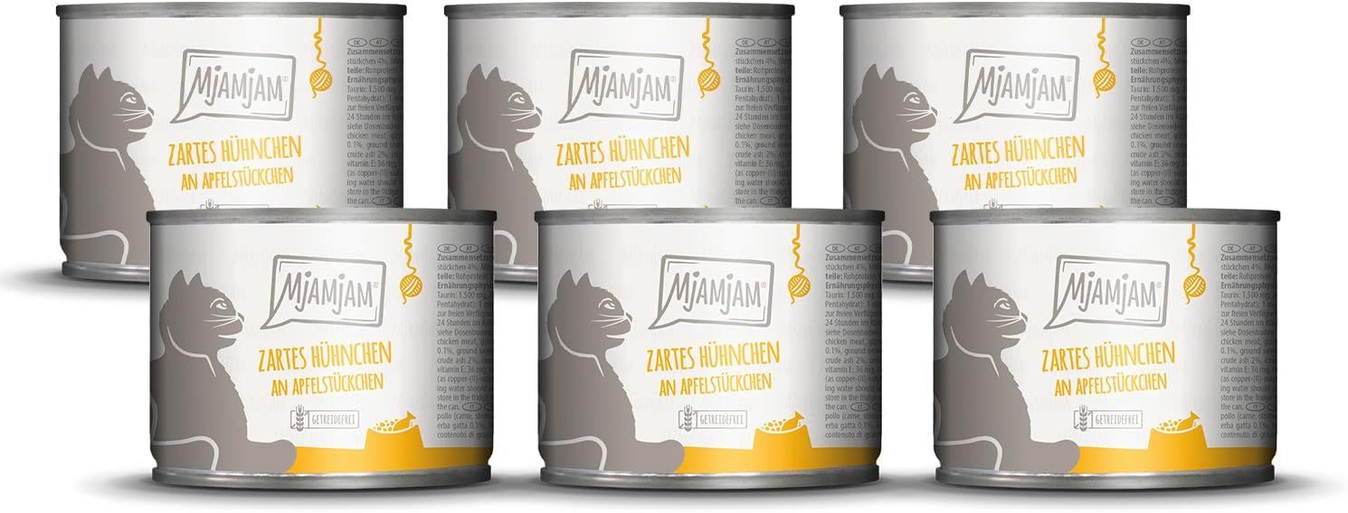 MjAMjAM – zartes Hühnchen an schmackhaften Apfelstückchen 6x200 g Futter