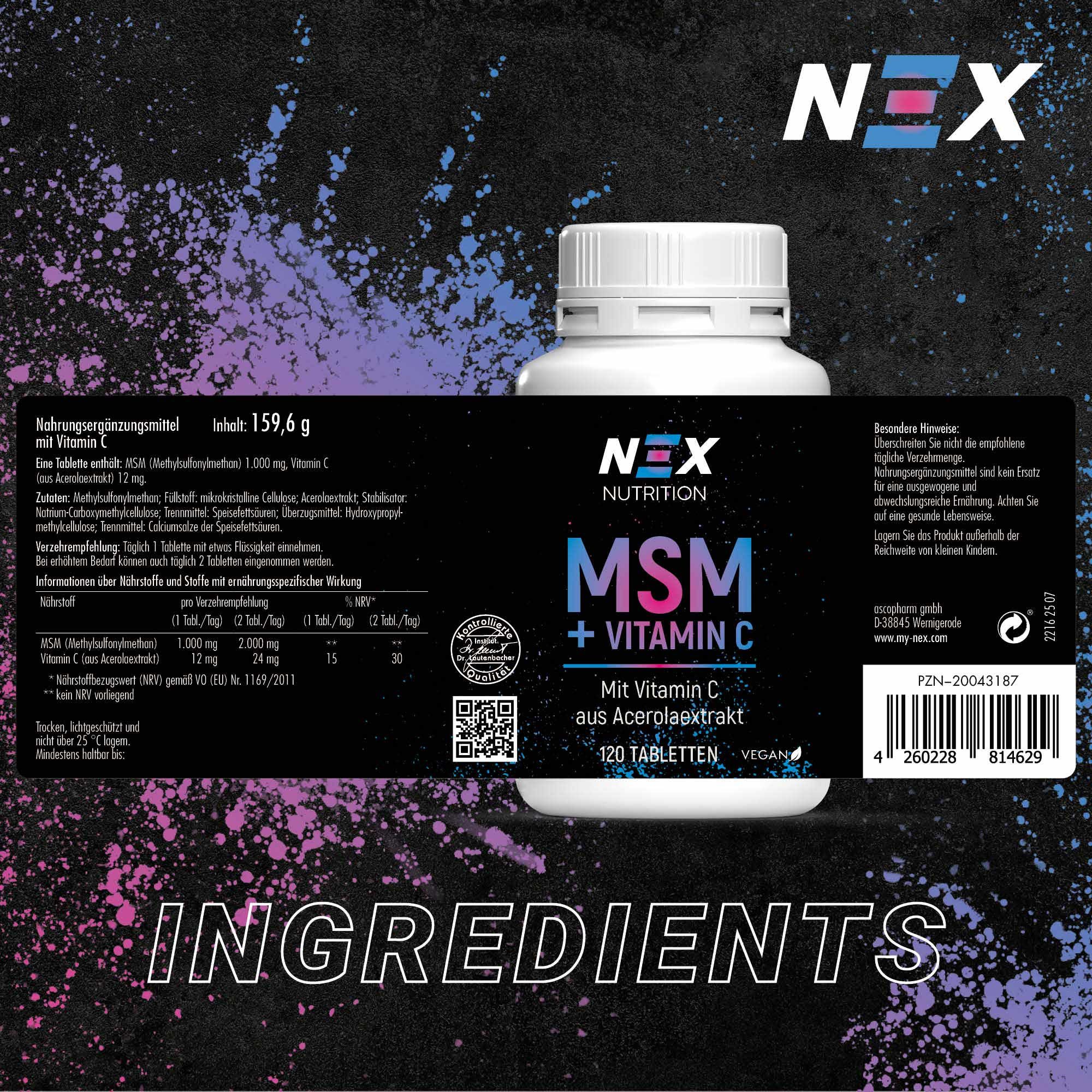 NEX MSM + Vitamin C Tabletten