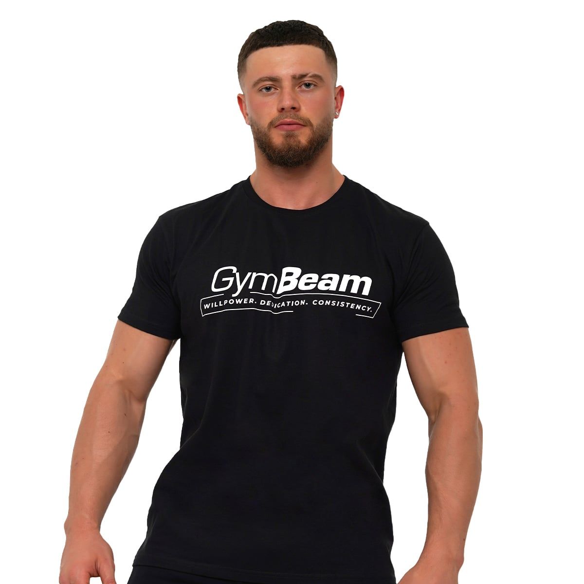 GymBeam T-Shirt Herren Regular Kurzarm Willpower Black 1 St
