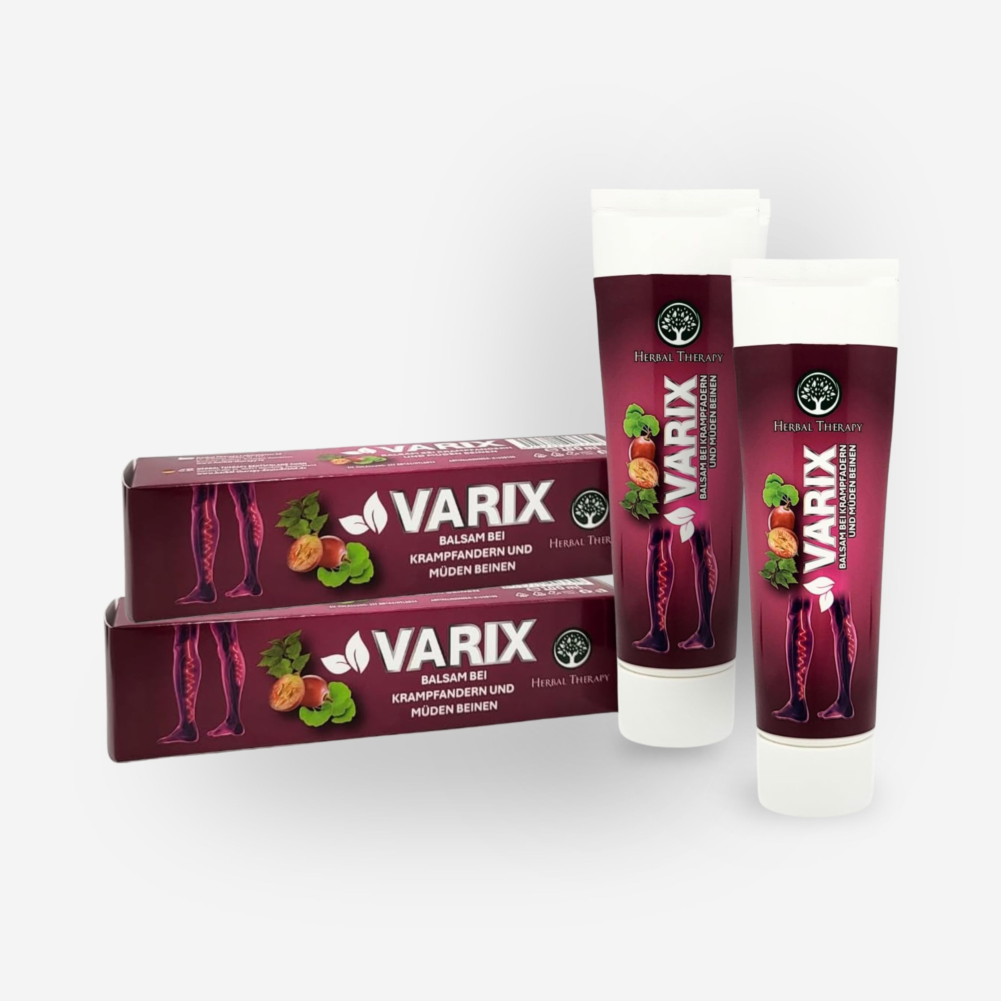 Herbal Therapy Varix Balsam mit Diosmin, Kastanie und 19 weiteren Kräutern 2x100 ml Fußbalsam