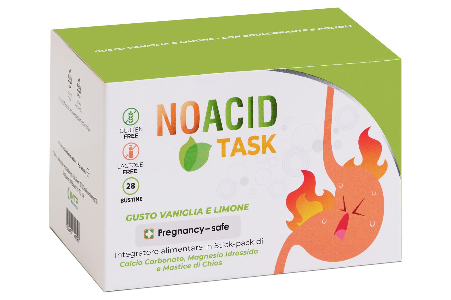 NTP BIOTECH - No Acid Task - Integratore per Acidità, Bruciore di Stomaco, Reflusso, Digestione