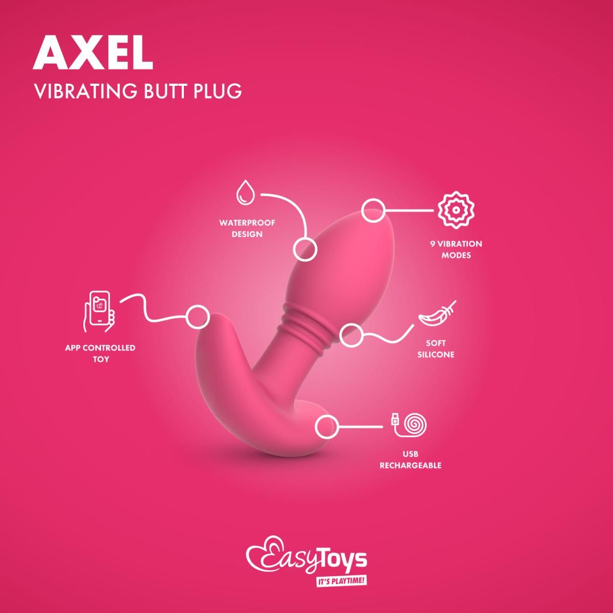 EASYTOYS Vibrierender Analplug App gesteuert