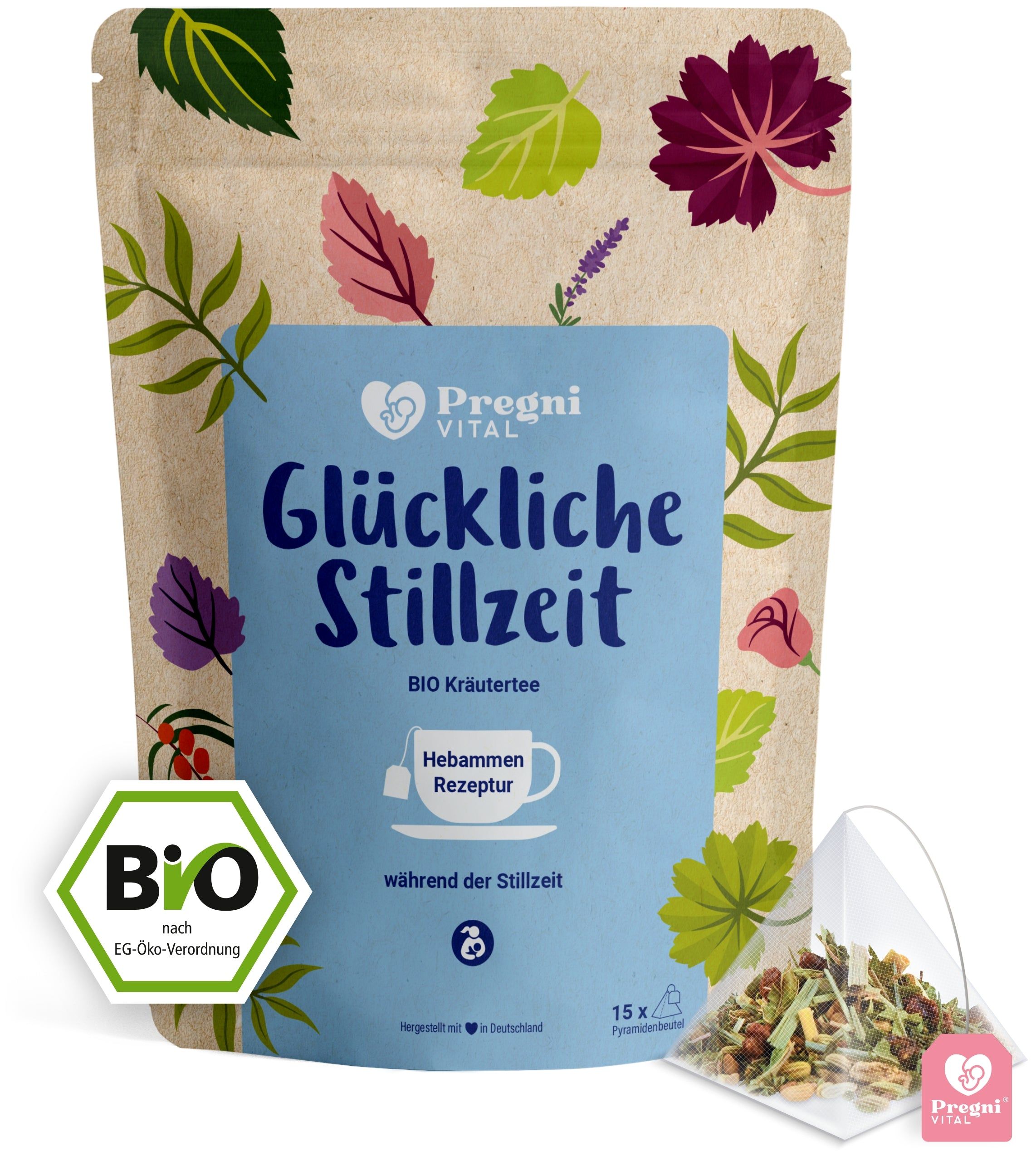 Glückliche Stillzeit BIO Schwangerschaftstee mit Bockshornklee - von PregniVital®