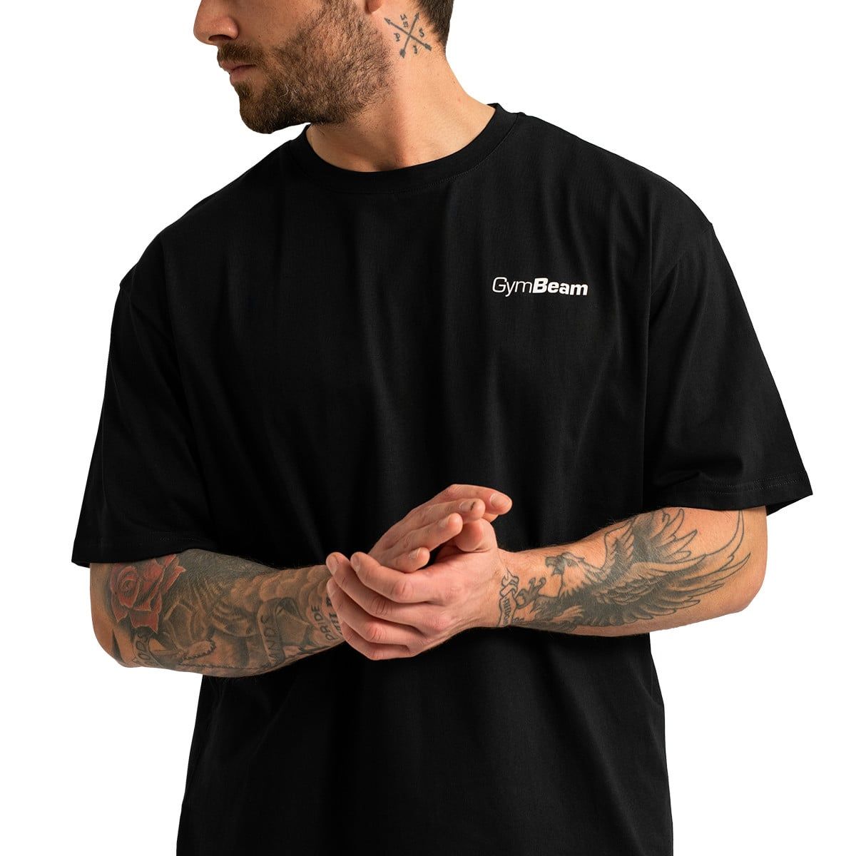 GymBeam T-Shirt Herren Oversized Limitless Schwarz aus Baumwolle