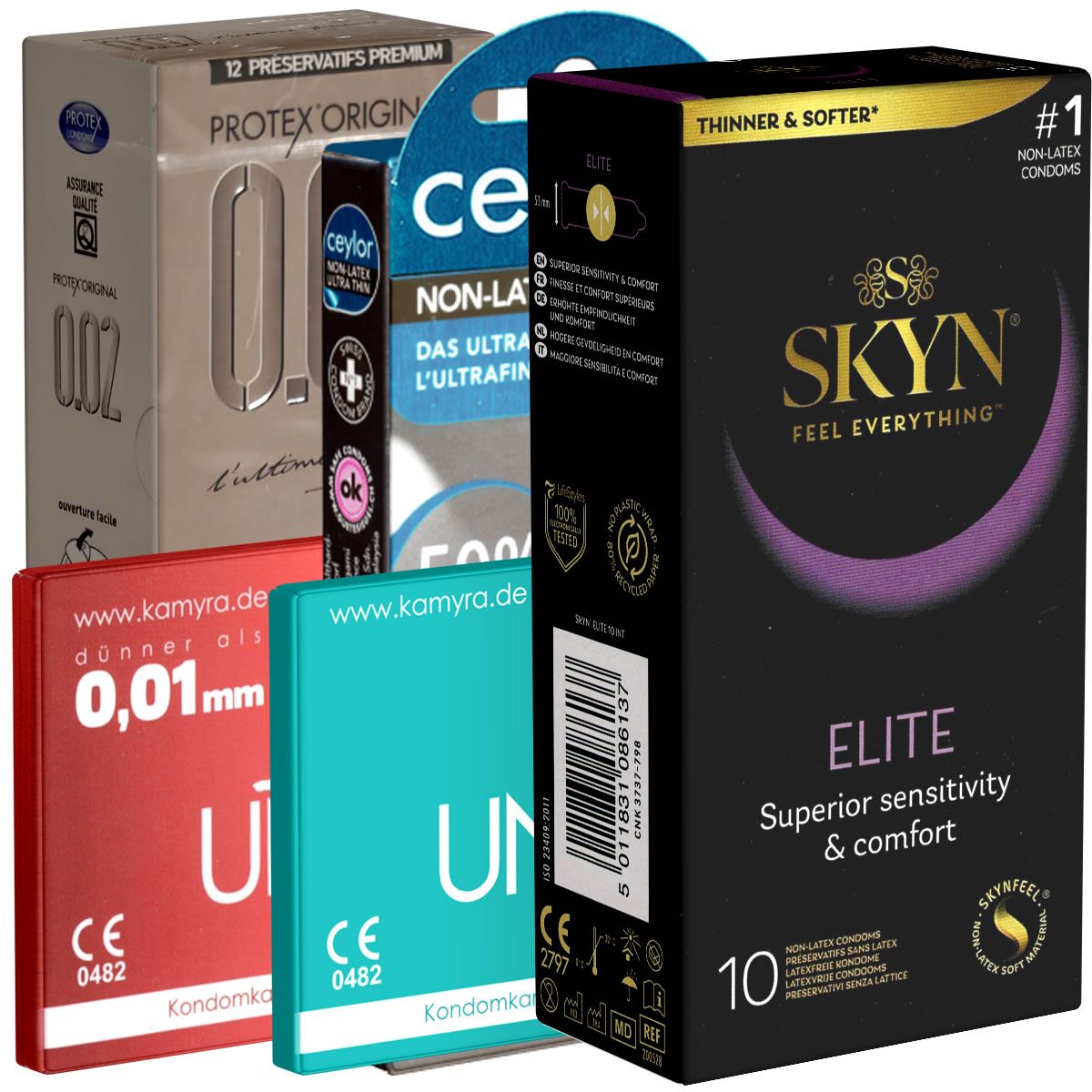 Kondomotheke® Latexfreie Kondome - 5-Sorten-Pack A
