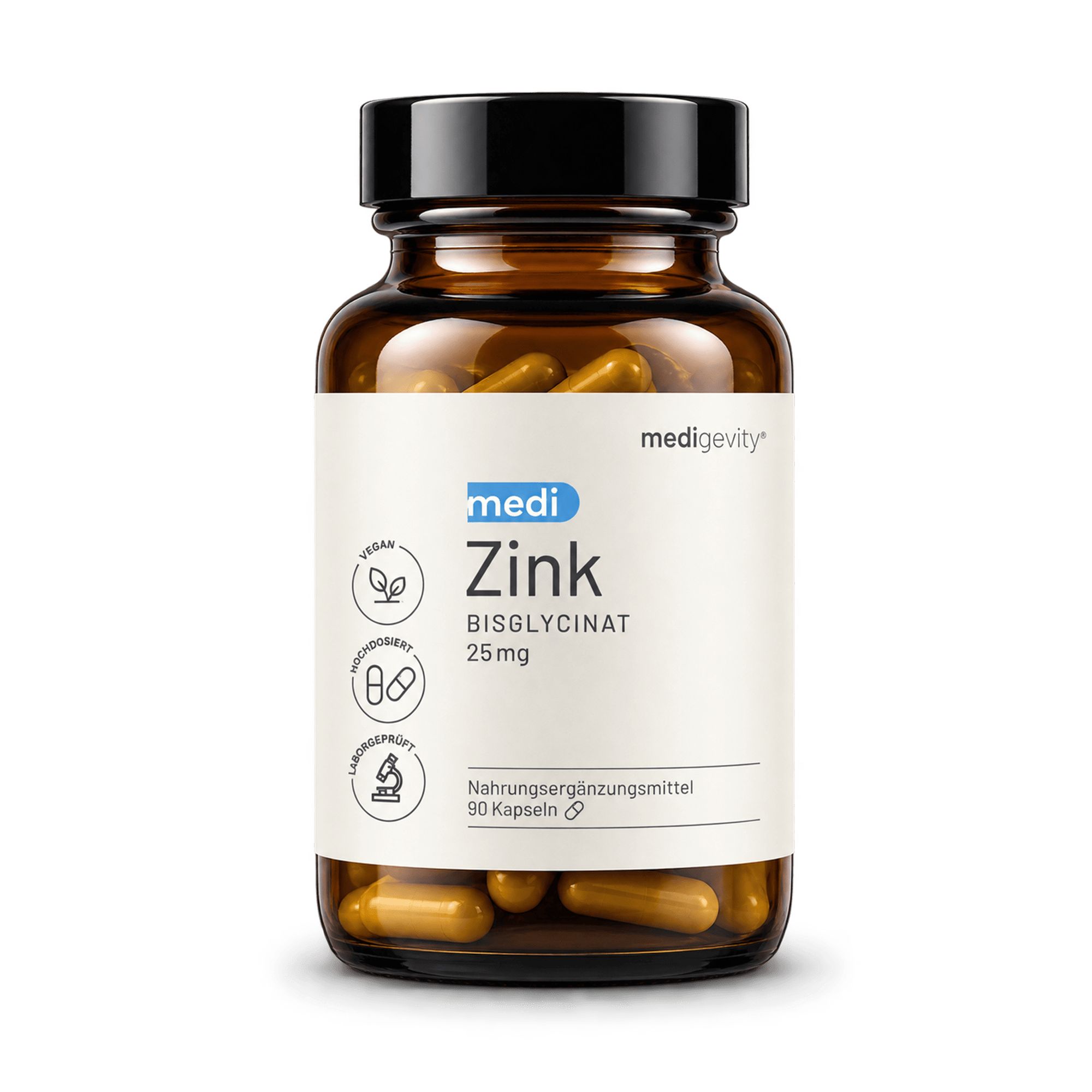 medigevity medi Zink 25mg Zinkbisglycinat 90 g Kapseln