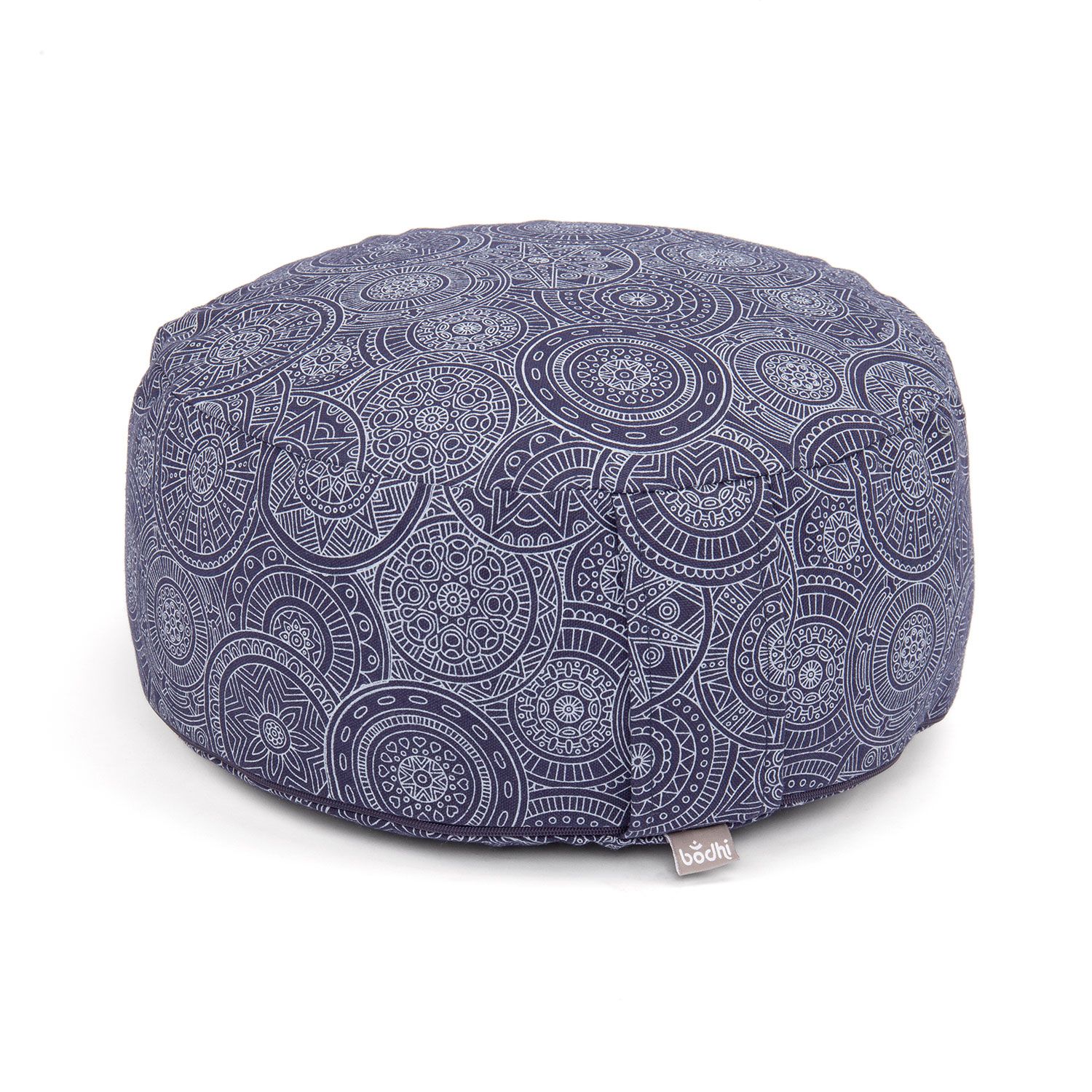 Maharaja Collection: Gemustertes Meditationskissen RONDO "Mandala", dunkelblau, KAPOK