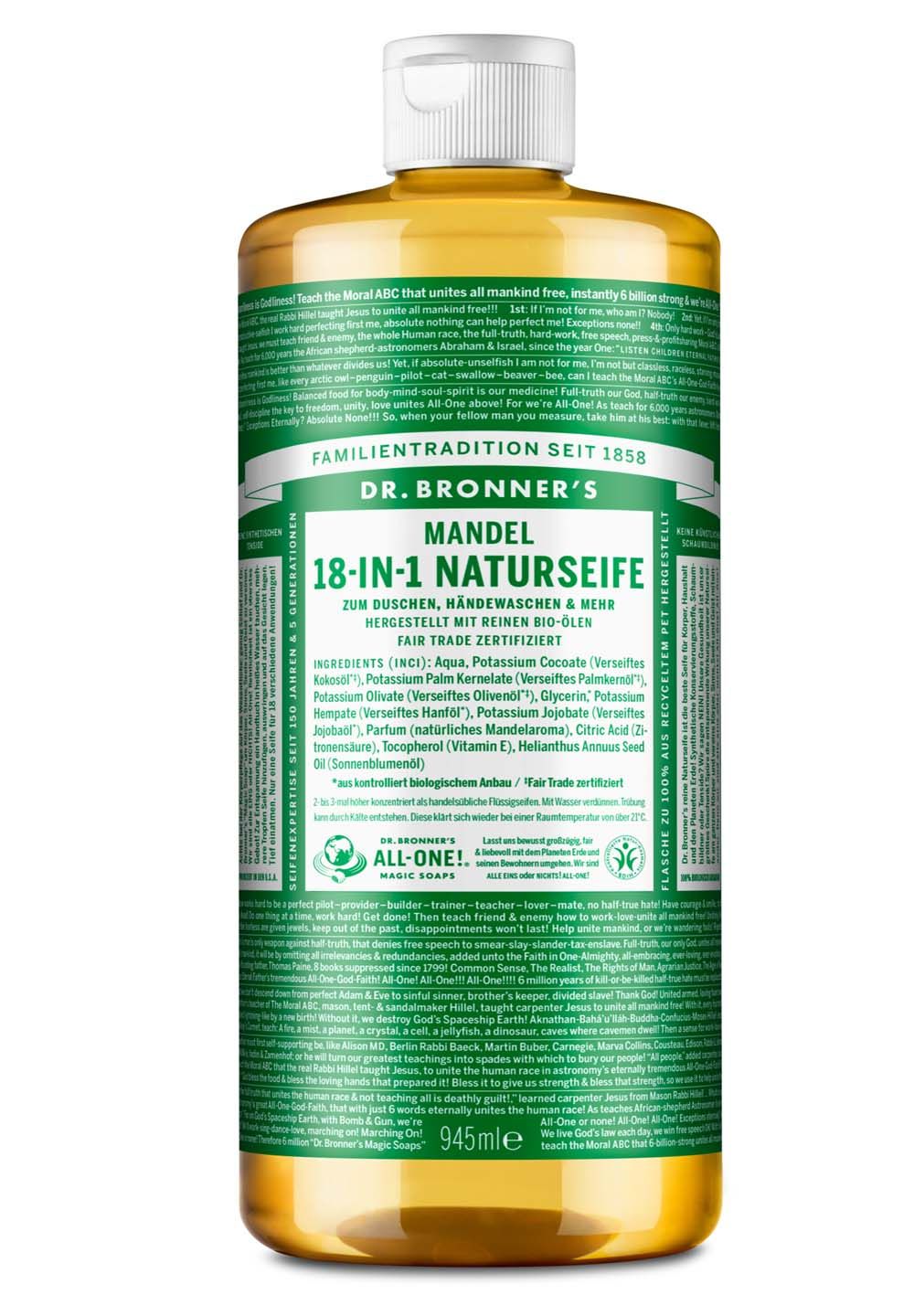 Dr. Bronner's 18 in1 Mandel Teebaum Liquid Soap