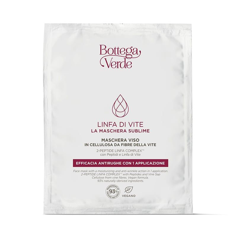 Bottega Verde Linfa di Vite - La maschera sublime - Maschera viso in cellulosa da fibre della vite