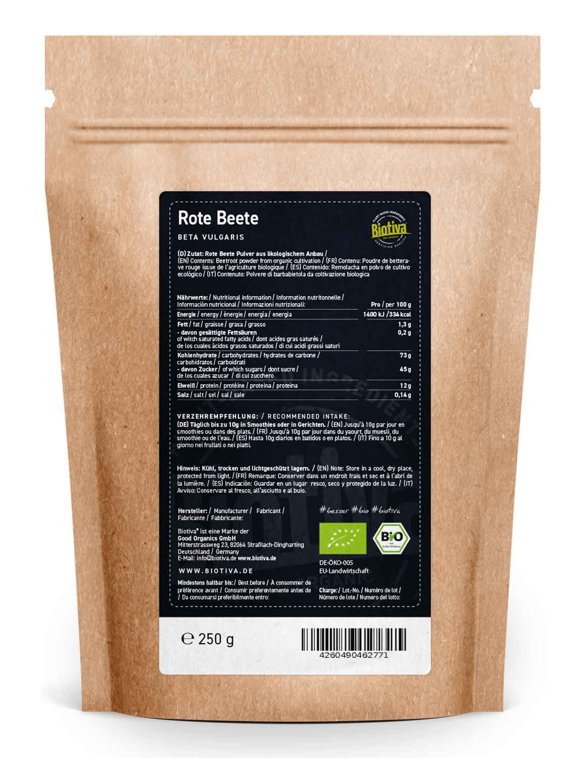 Biotiva Rote Beete Pulver Bio