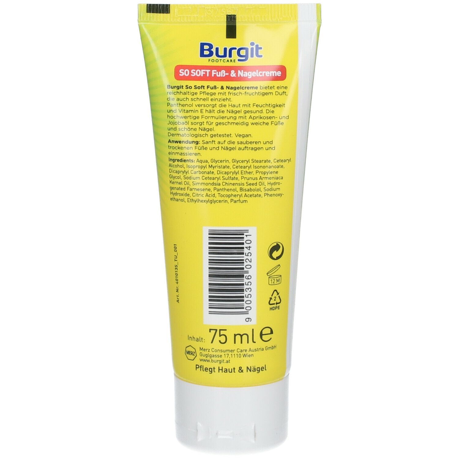 Burgit SO Soft Fuss+Nagelcr 75 ml Fußcreme