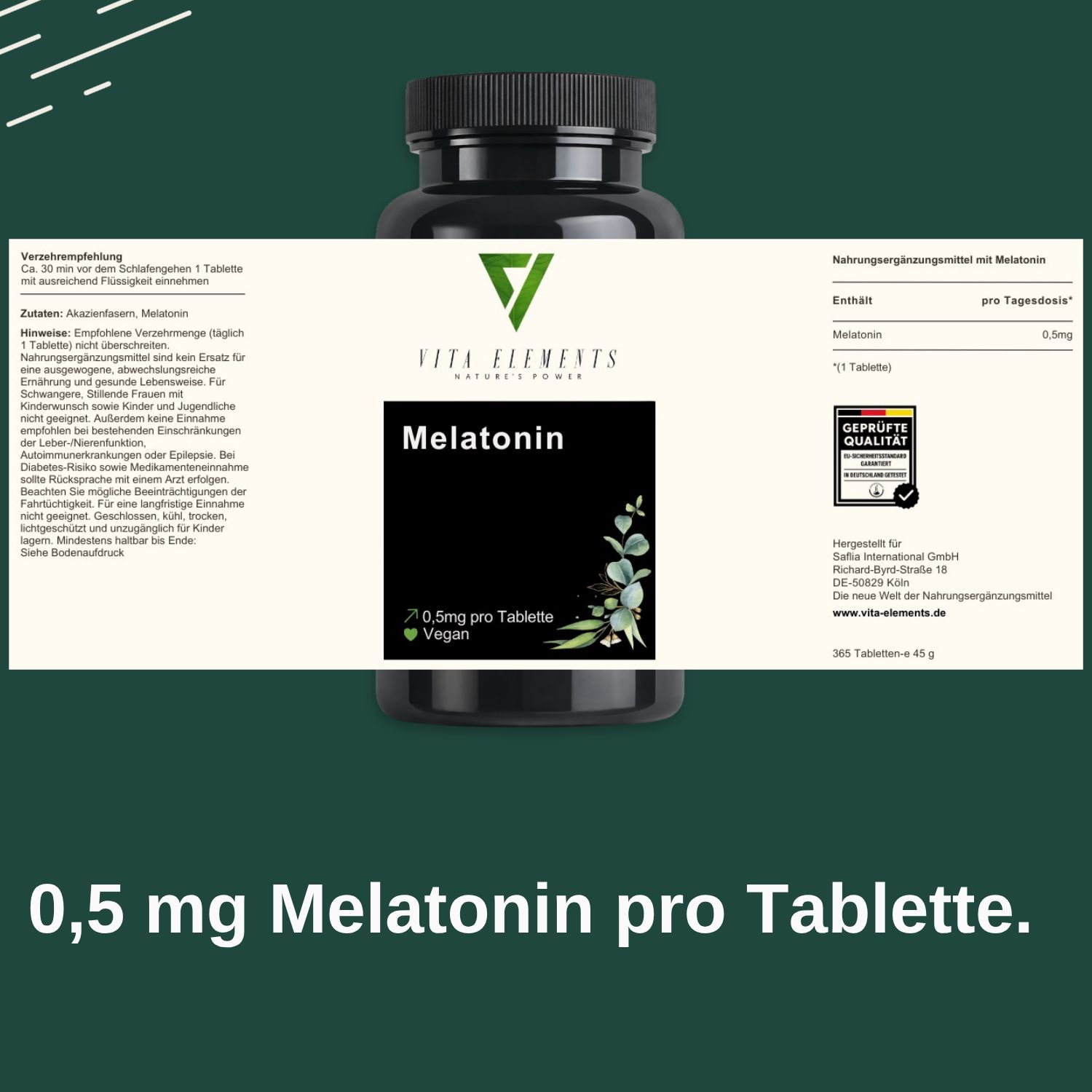 Vita Elements Melatonin Tabletten