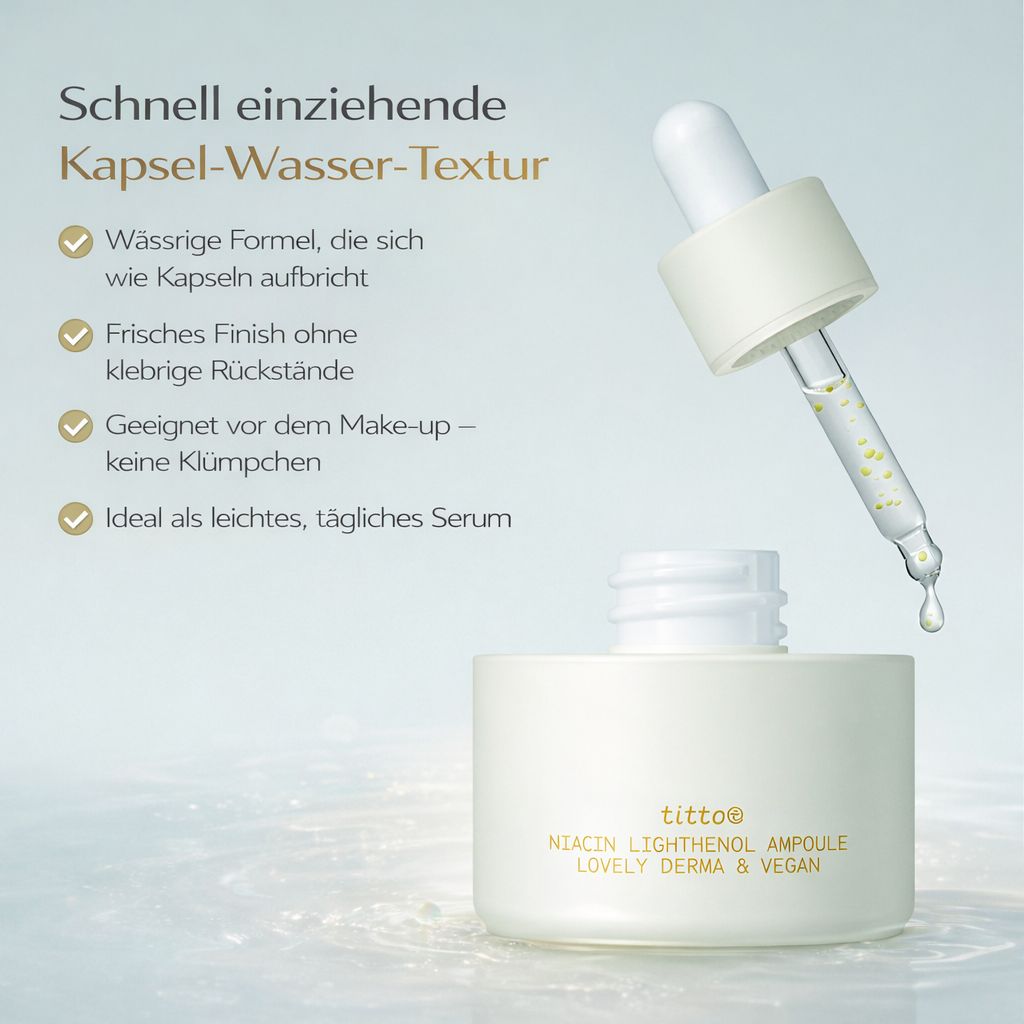 TITTO Niacin Lightenol Ampoule - Aufhellung und Beruhigung in einer einzigen Ampulle.