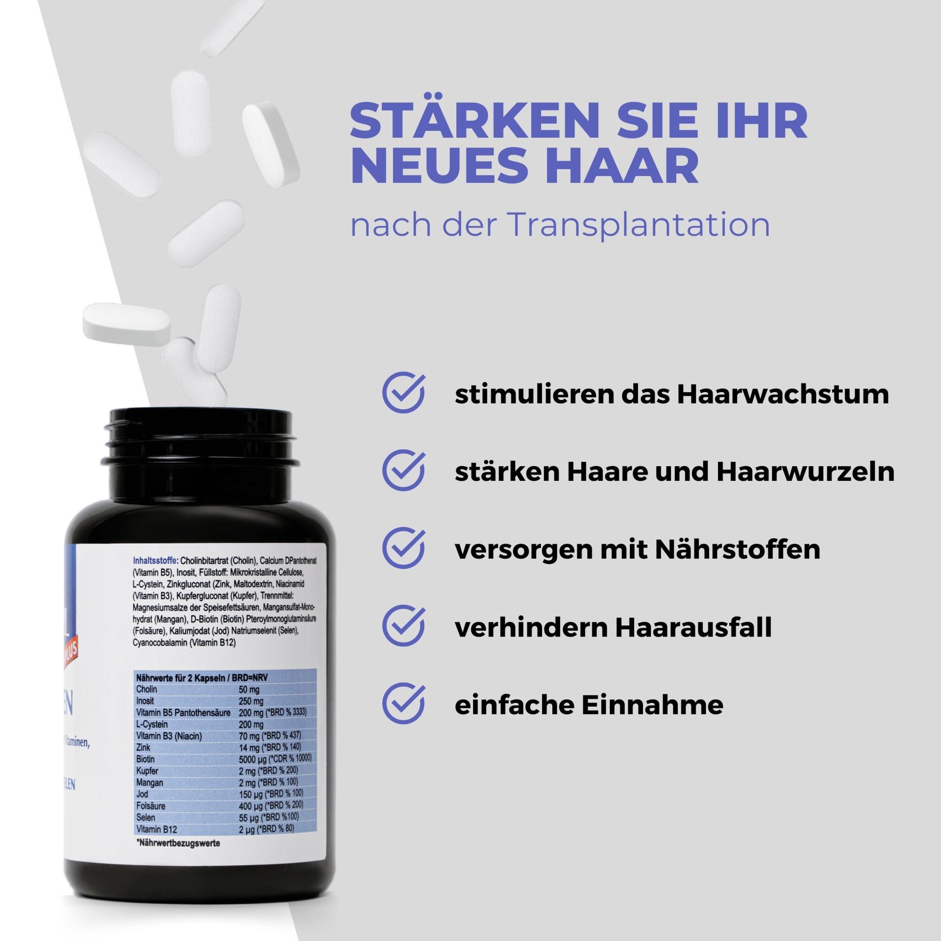 Evocapil Plus Vitamine gegen Haarausfall (Alopezie) 180 St Tabletten