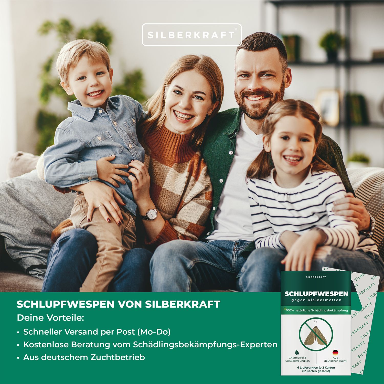 SILBERKRAFT Schlupfwespen gegen Kleidermotten