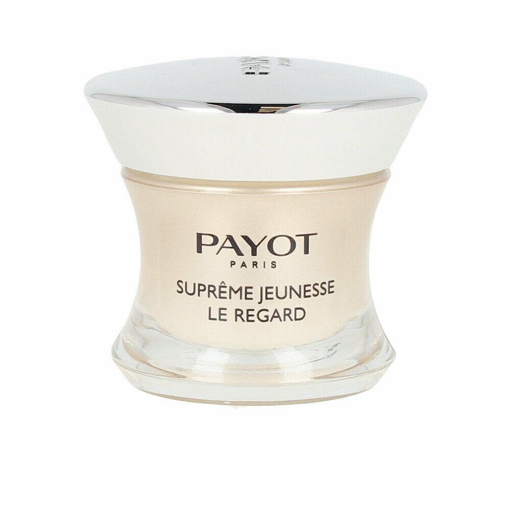 Cremebehälter mit silbernem Deckel. Aufschrift: PAYOT PARIS, SUPRÊME JEUNESSE LE REGARD.