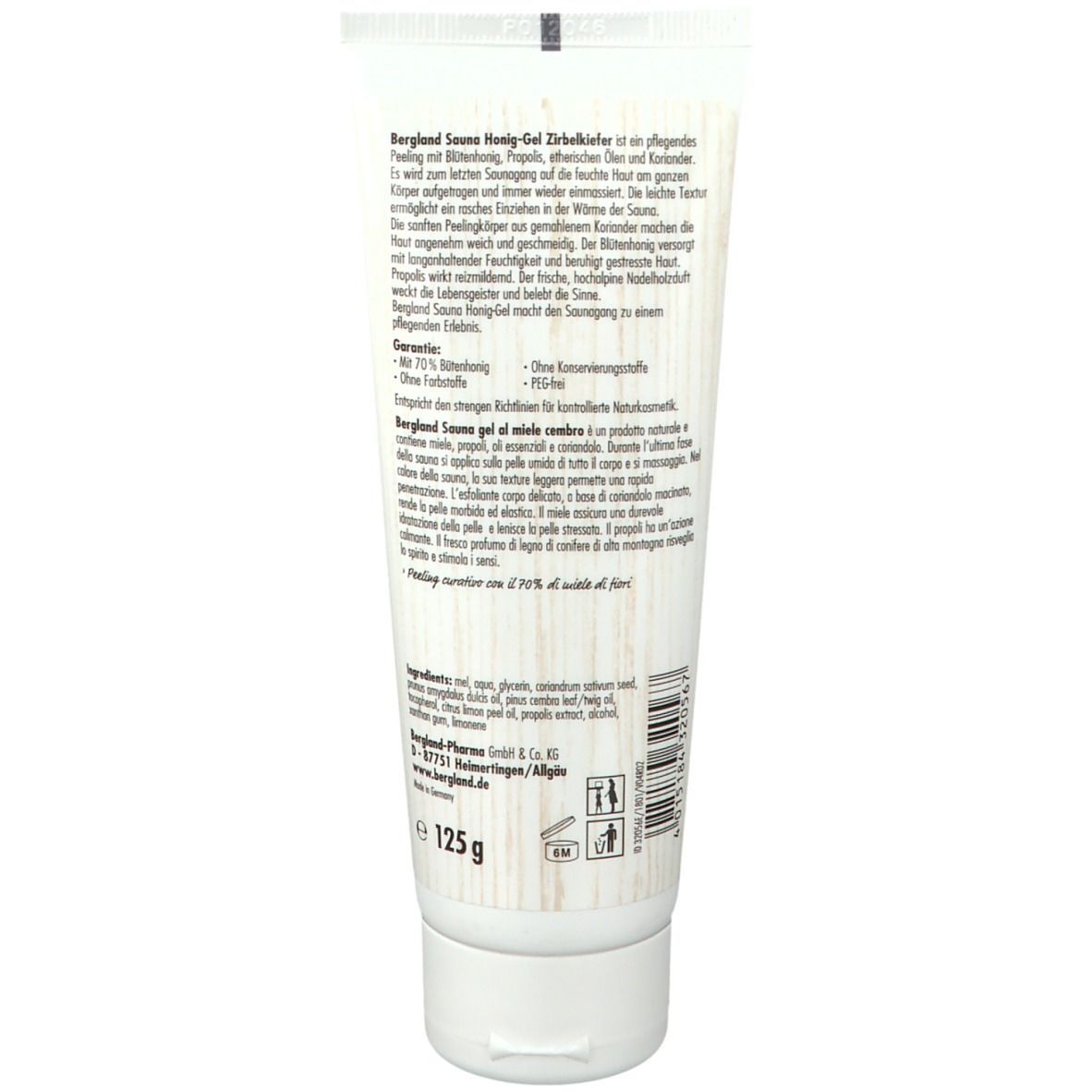 Bergland Sauna Honig-Gel Zirbelkiefer