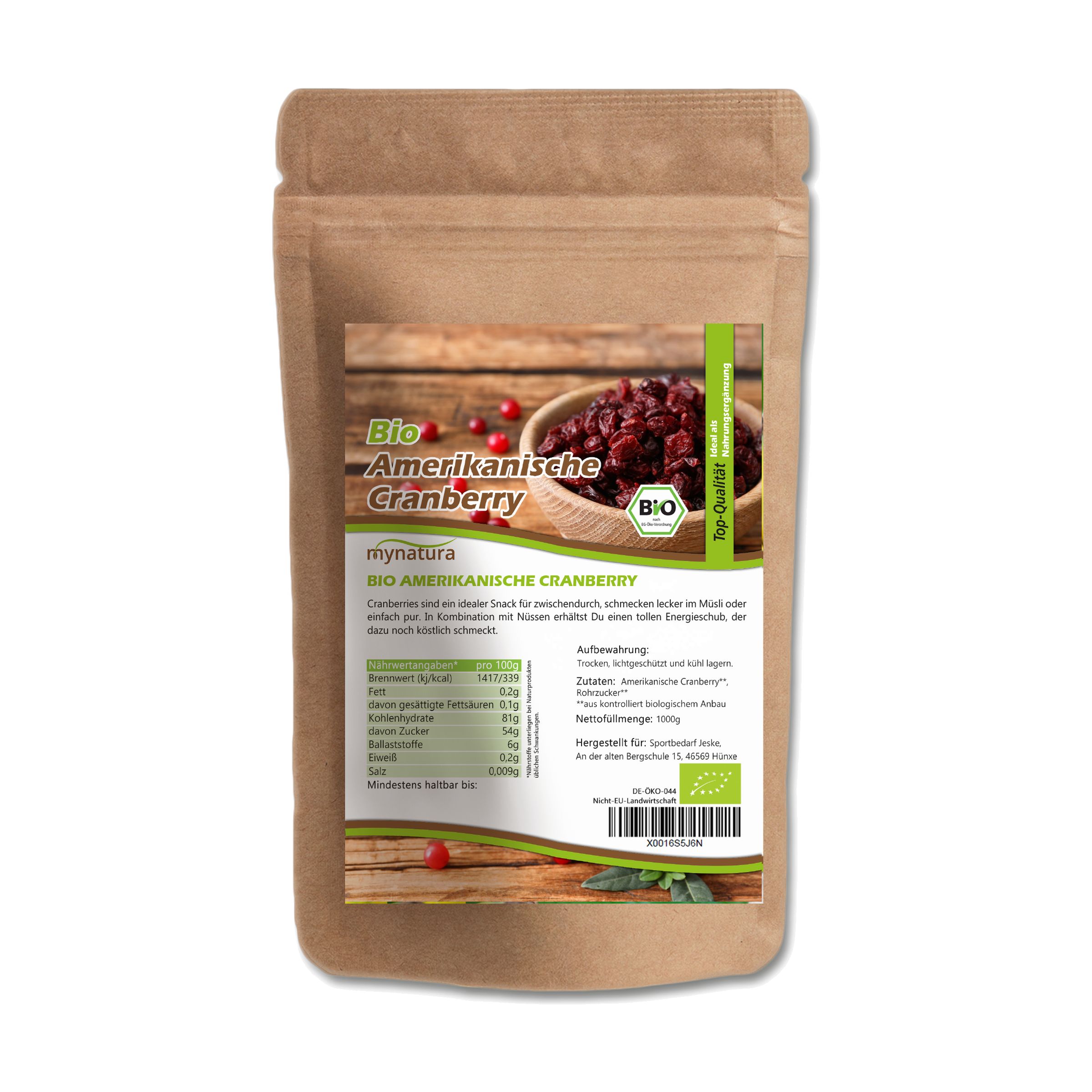 Mynatura Amerikanische Cranberrys 1000 g