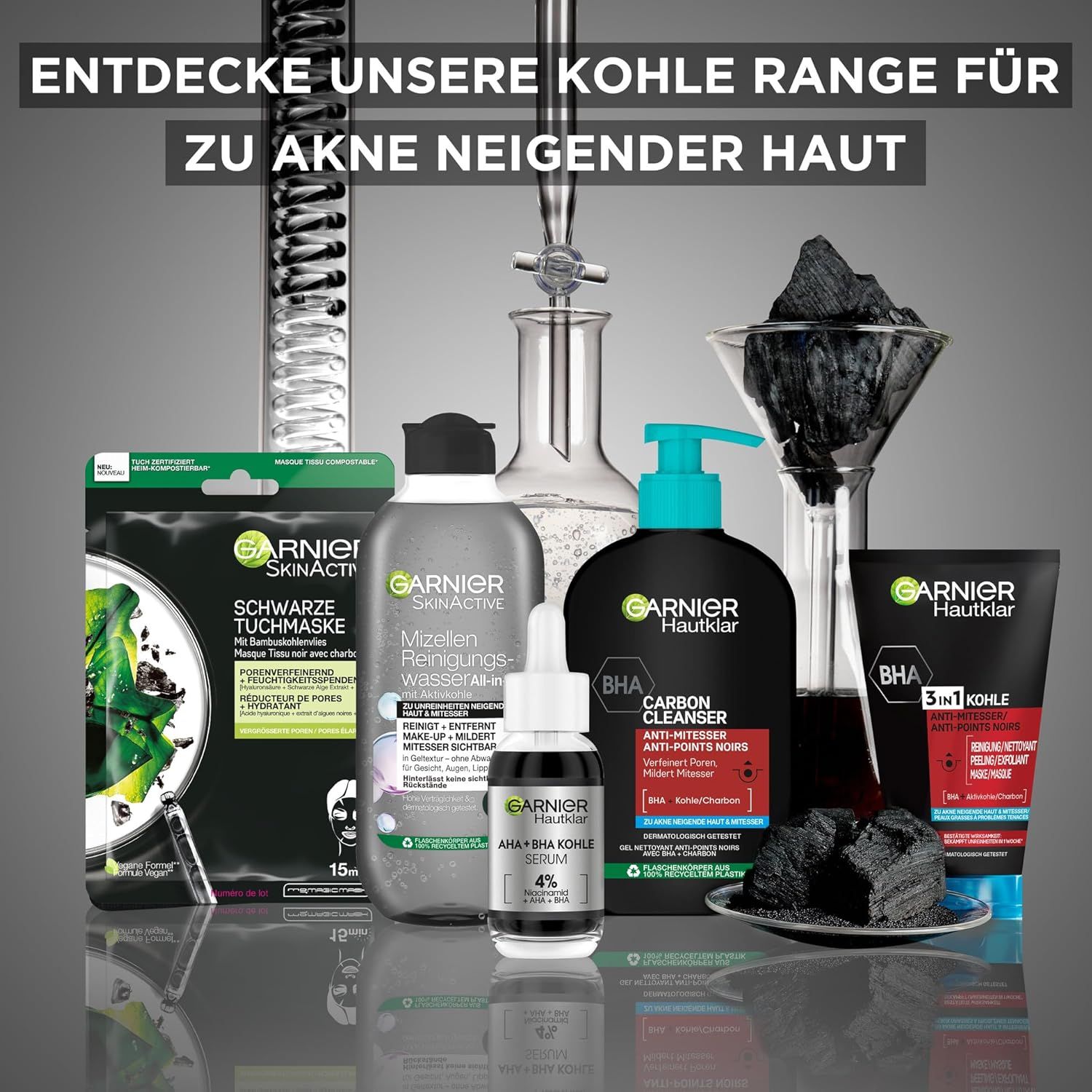 Garnier Hautklar Waschgel, BHA Carbon Cleanser mit Kohle