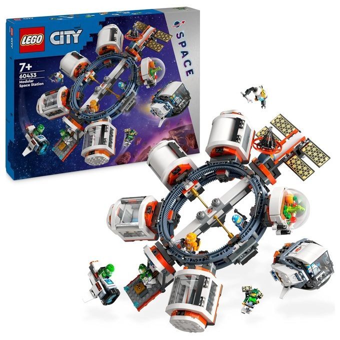 LEGO City 60433 Stazione Spaziale Modulare, Modellino da Costruire per Collegare Astronavi e Moduli