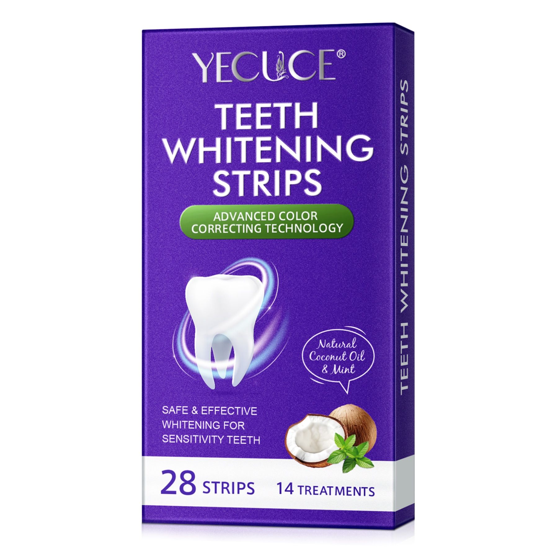 P-beauty Zahnaufhellung Whitening Strips Zahnbleaching Bleaching Kokosöl Minze 1x28 St Streifen