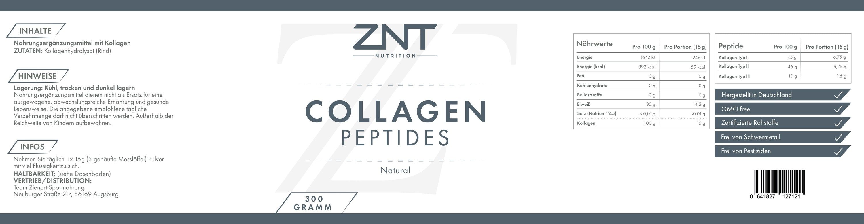 ZNT Nutrition Collagen Peptides Neutral 300 g