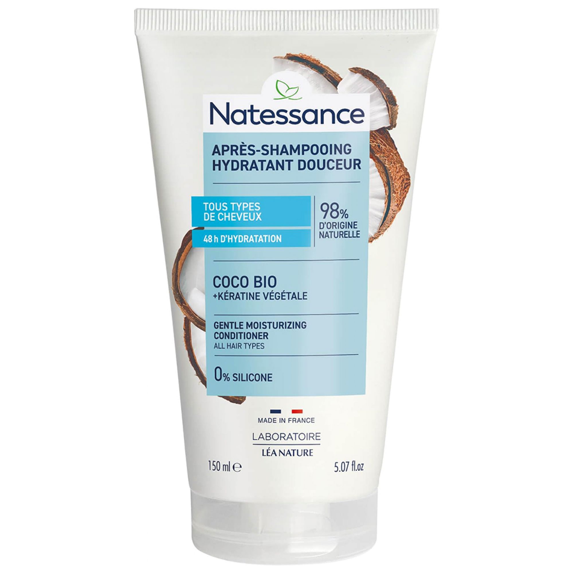 Natessance Extra-Weiche Kokosnuss- und Gemüse-Keratin-Conditioner 1 7,5x15x4,5 cm Liquidum