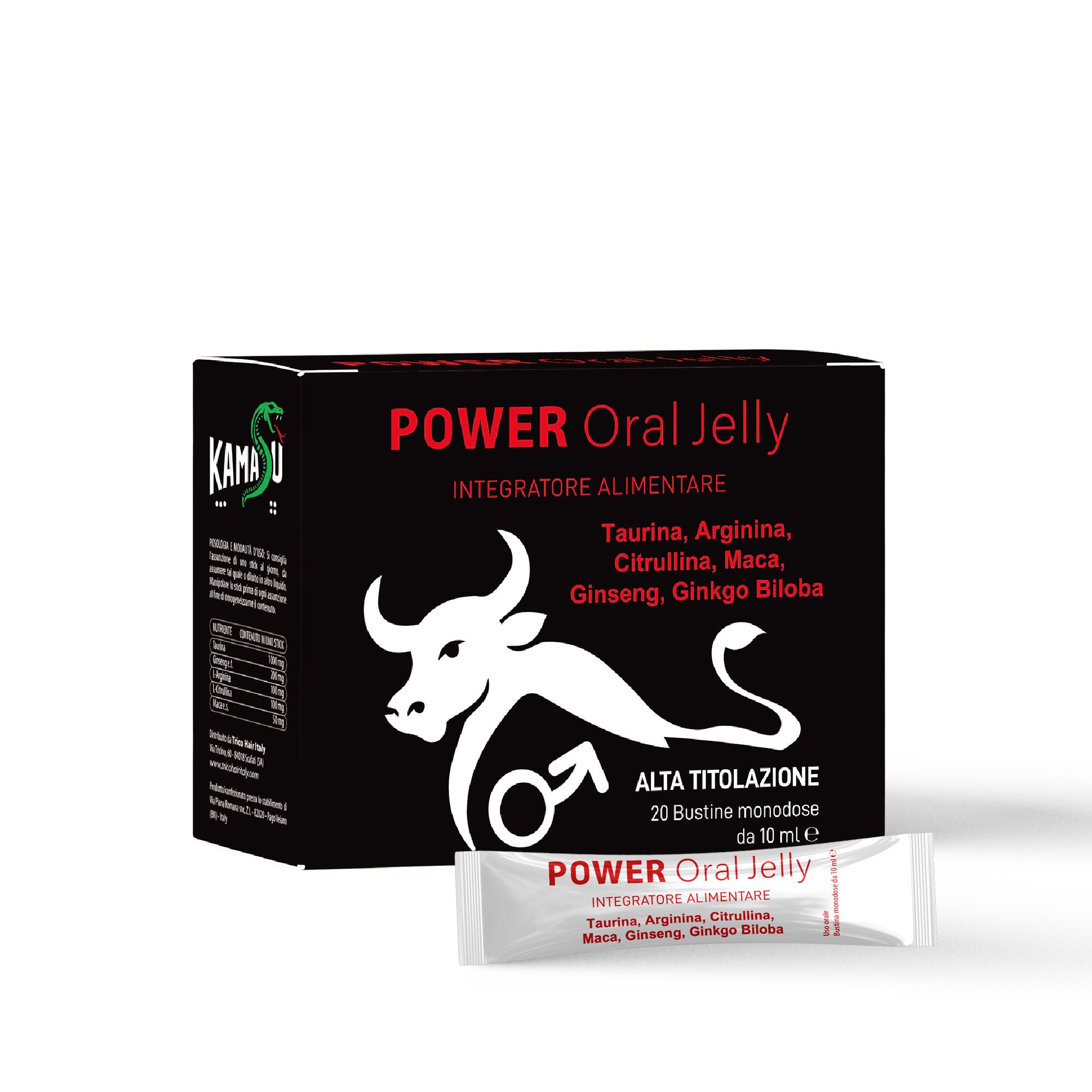 Kamasù Power Oral Jelly Stimolante naturale testosterone uomo in Stickgel