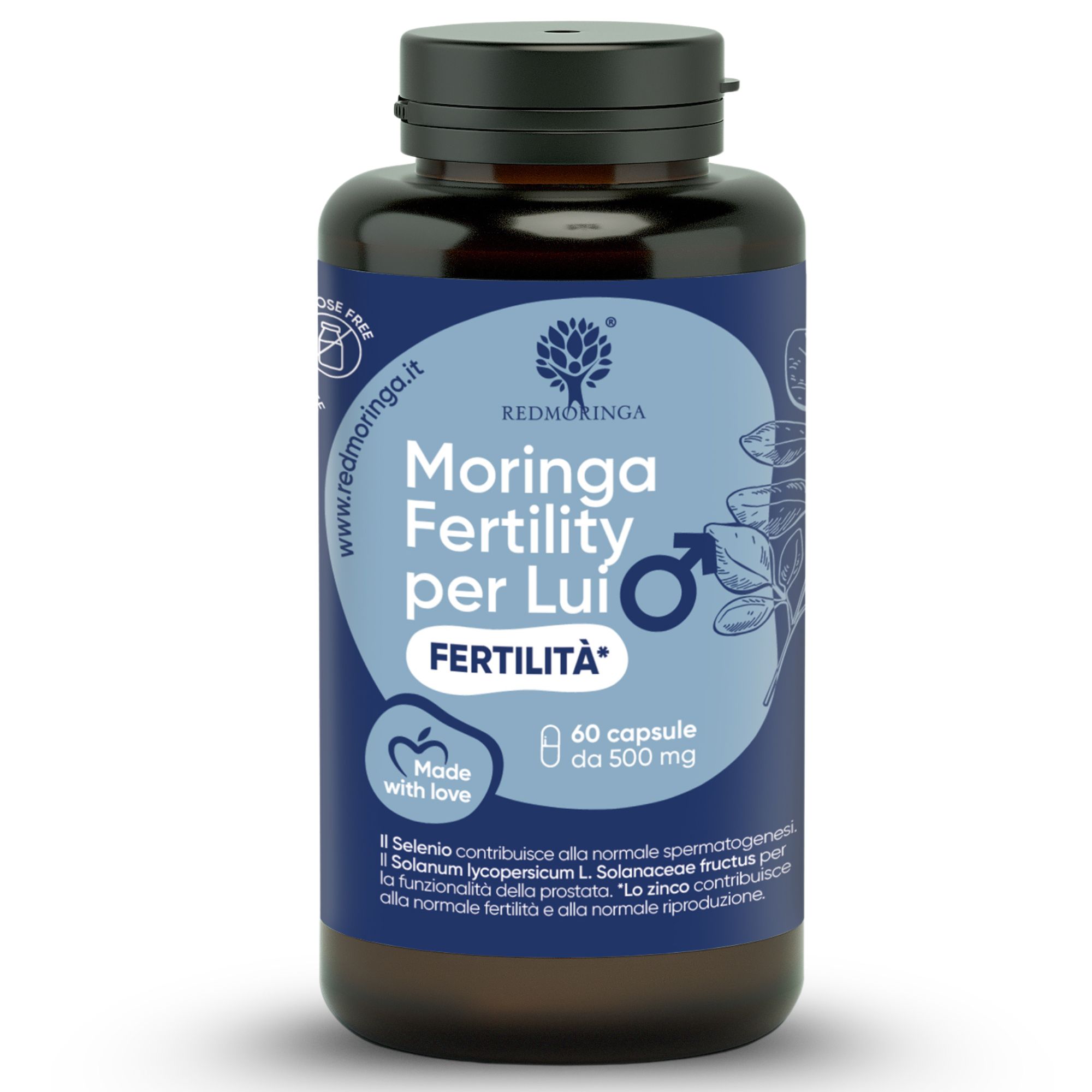 RedMoringa FERTILITA' LUI Lycopene, Selenio e Moringa 60 Capsule