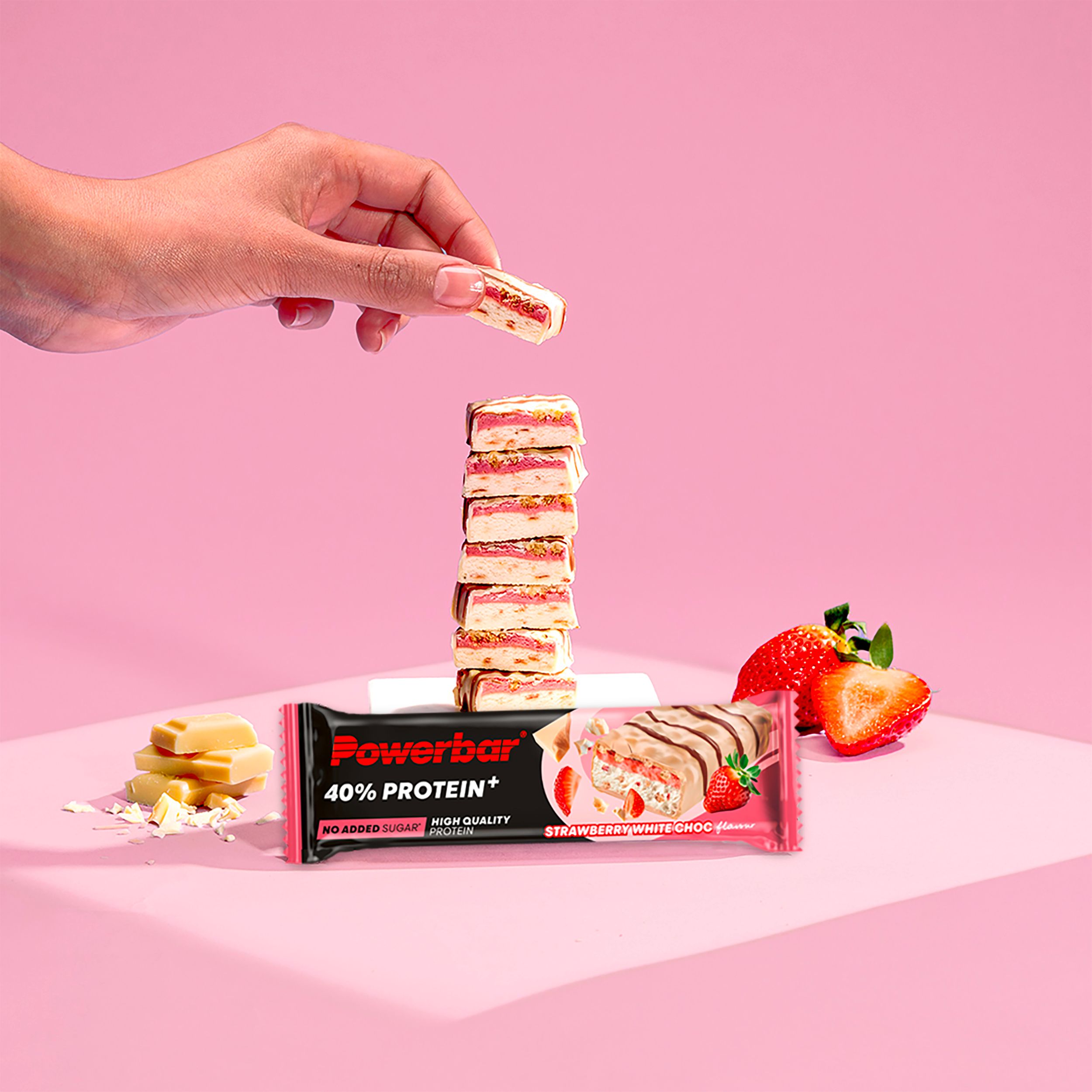 POWERBAR High Protein Riegel Strawberry White Choc 40% Protein + Crisp