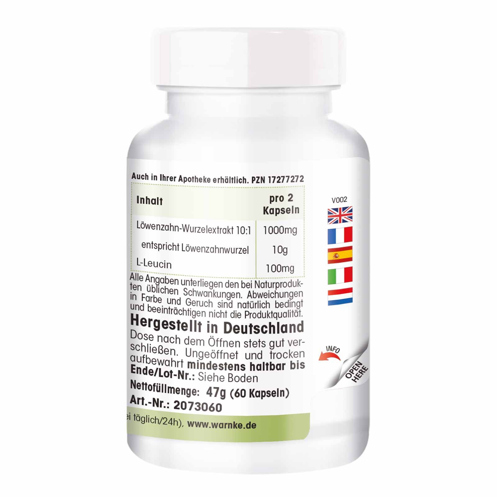 Warnke Vitalstoffe | Löwenzahnwurzel-Extrakt 500mg