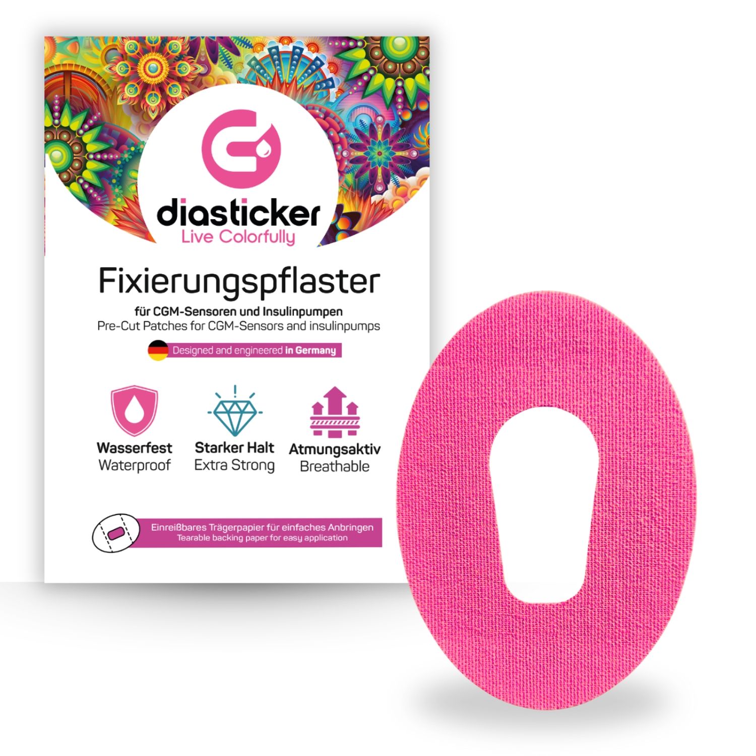 Diasticker® Dexcom G6 Fixierpflaster "Pink"