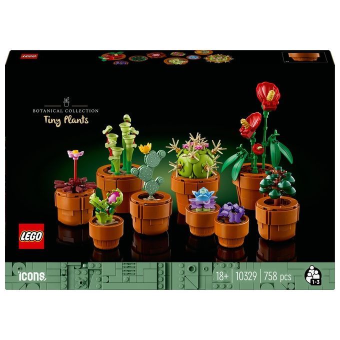 LEGO Icons 10329 Piantine, Collezione Botanica con Fiori Artificiali,