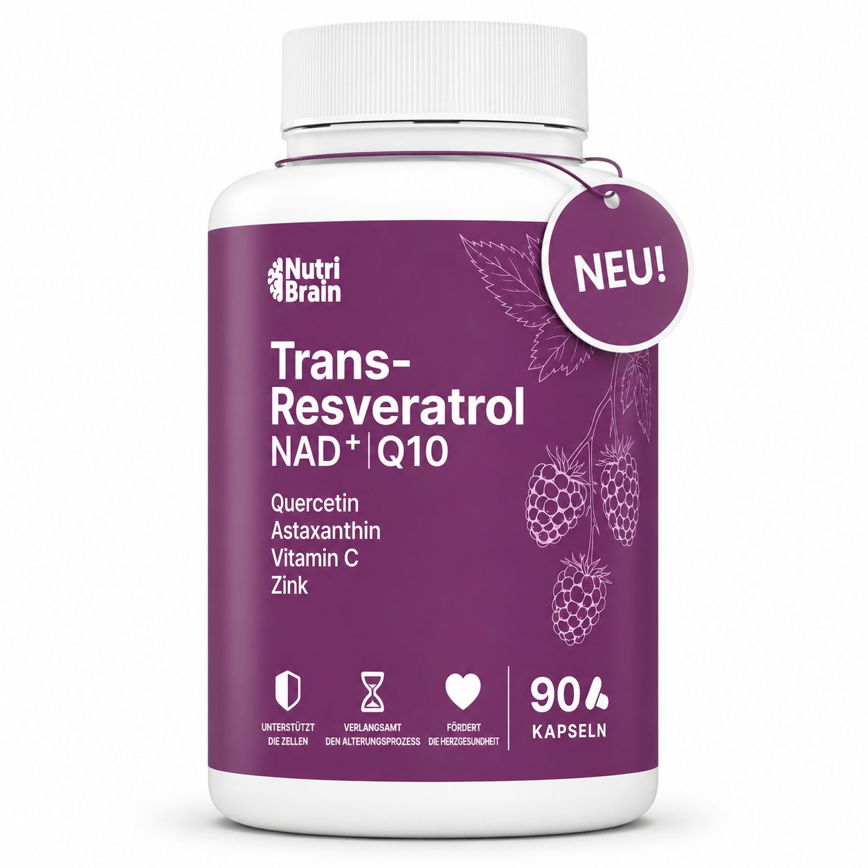 NUTRIBRAIN  Trans-Resveratrol, NAD⁺, Coenzym Q10 Kapsel