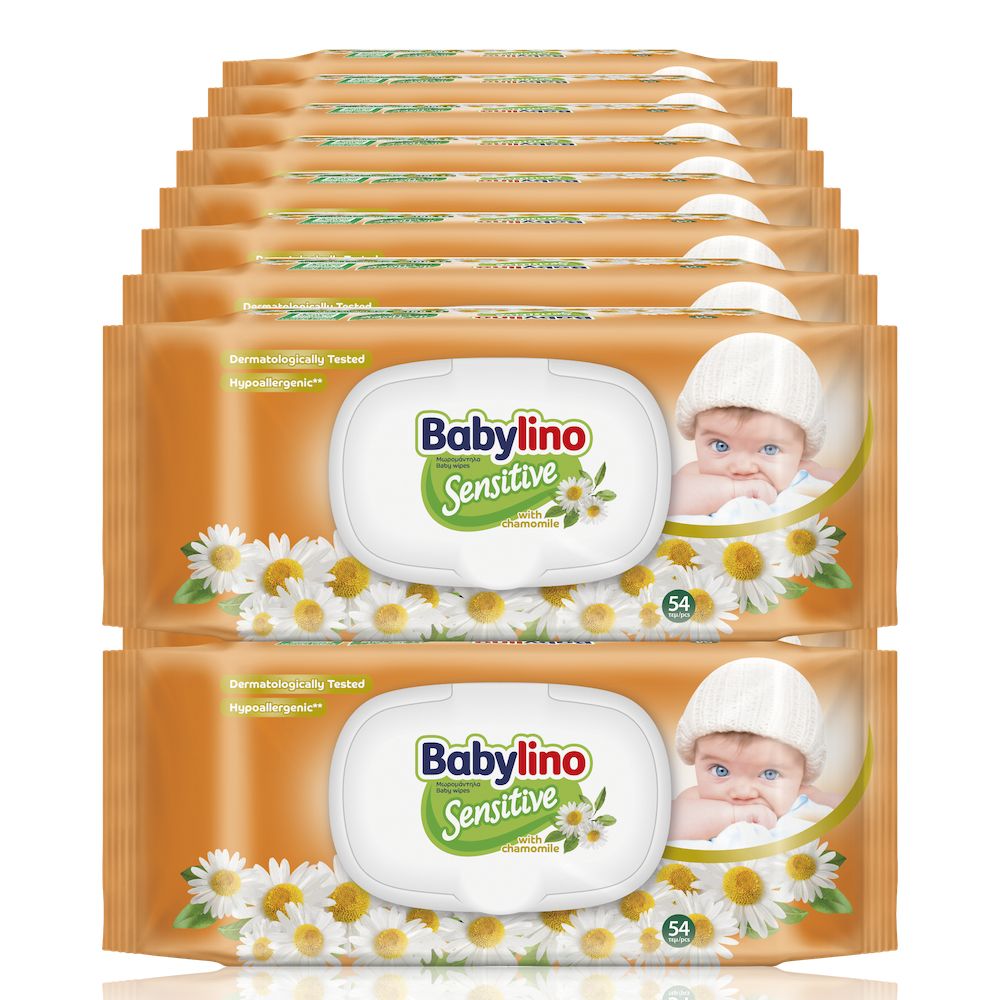 Salviette Babylino Sensitive alla Camomilla, formula 98% Naturale, ripristina il PH, 864 Unità