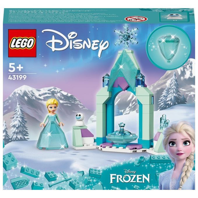 Set LEGO Disney Frozen. Include personaggio Elsa, pupazzo di neve, elementi castello e mattoncini. Confezione con logo e fascia d'età.