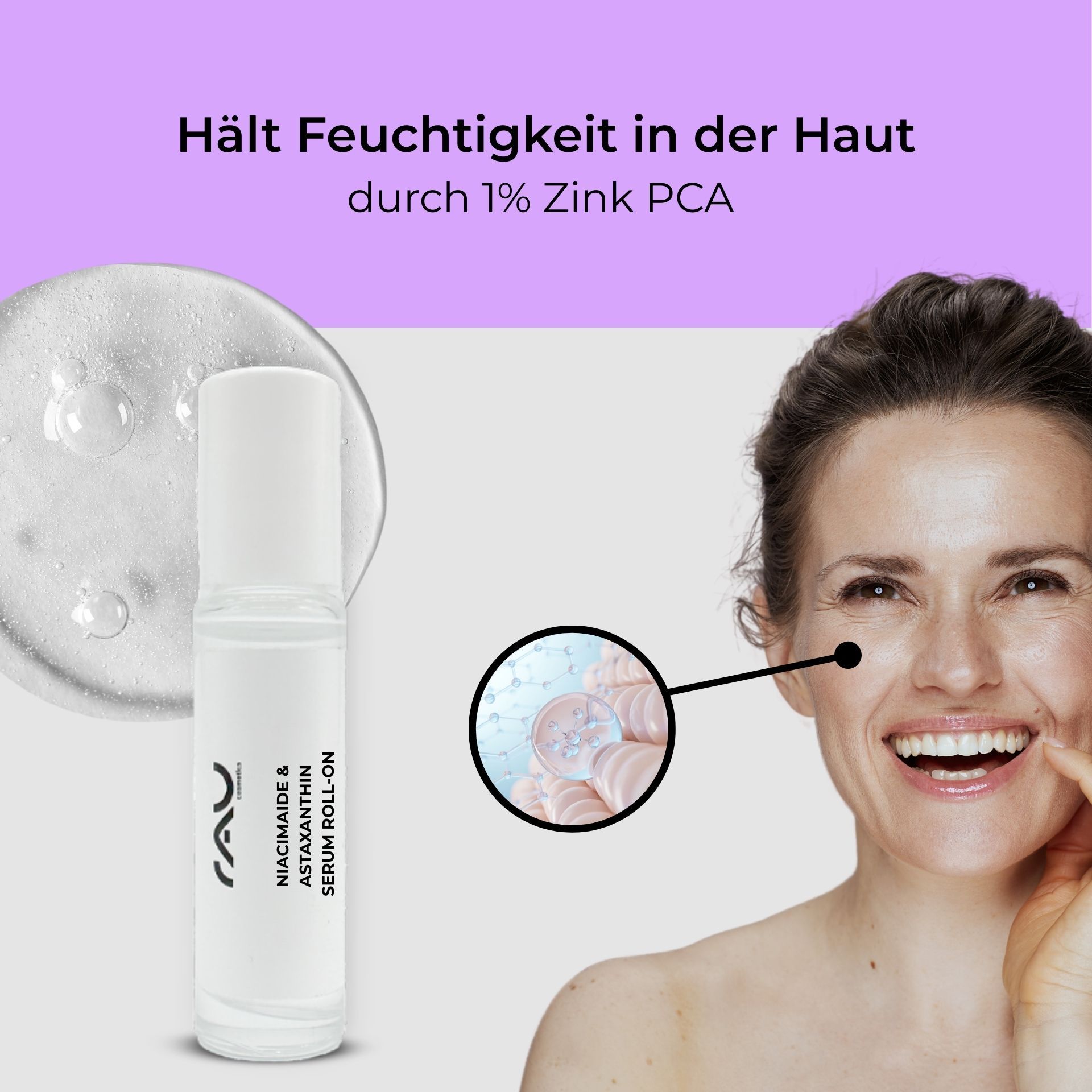 RAU Cosmetics Niacinamide & Astaxanthin Serum Roll-On