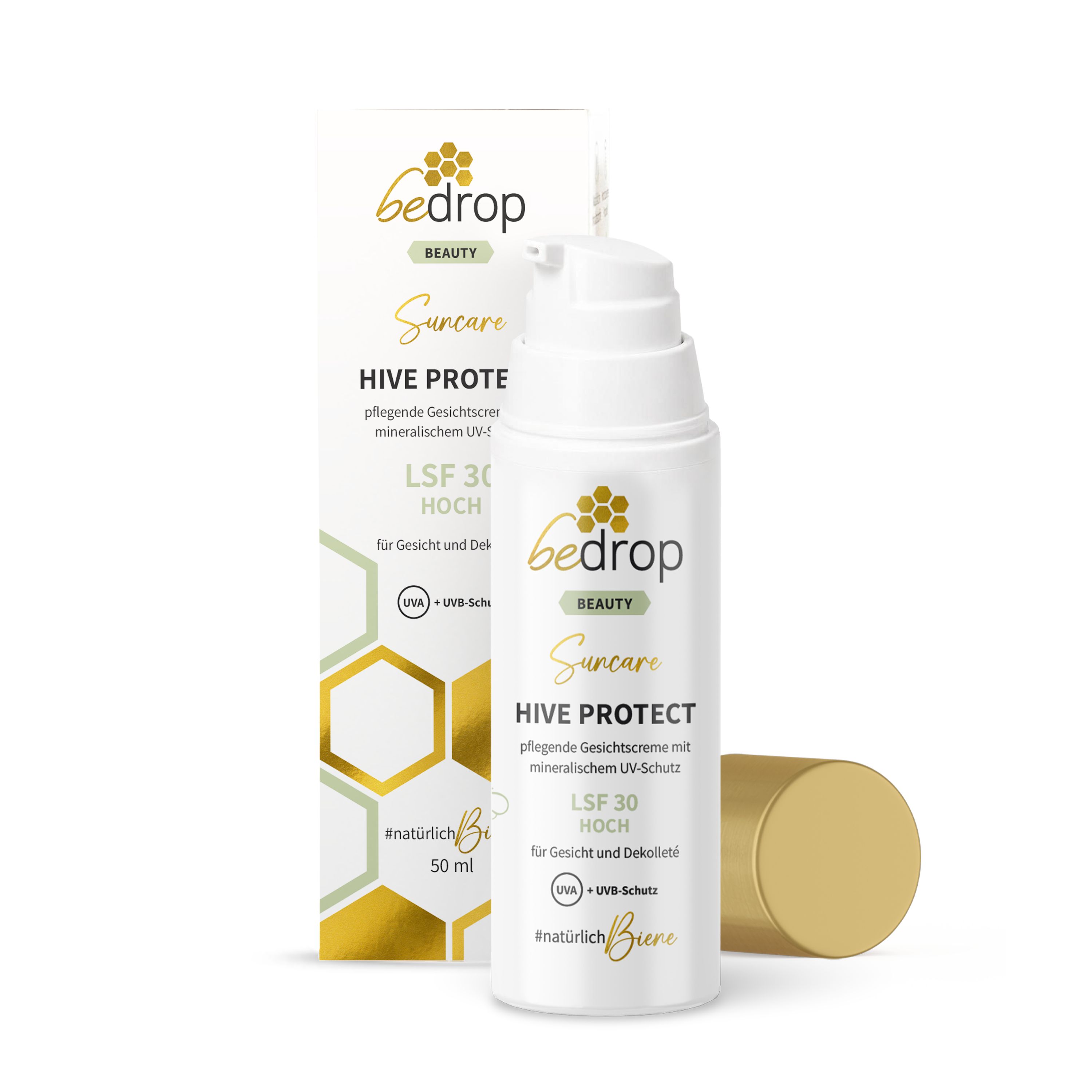 Hive Protect LSF 30 - Sonnencreme für Gesicht & Dekolleté mit mineralischem UVA UVB-Schutz 50 ml Sonnenschutzcreme