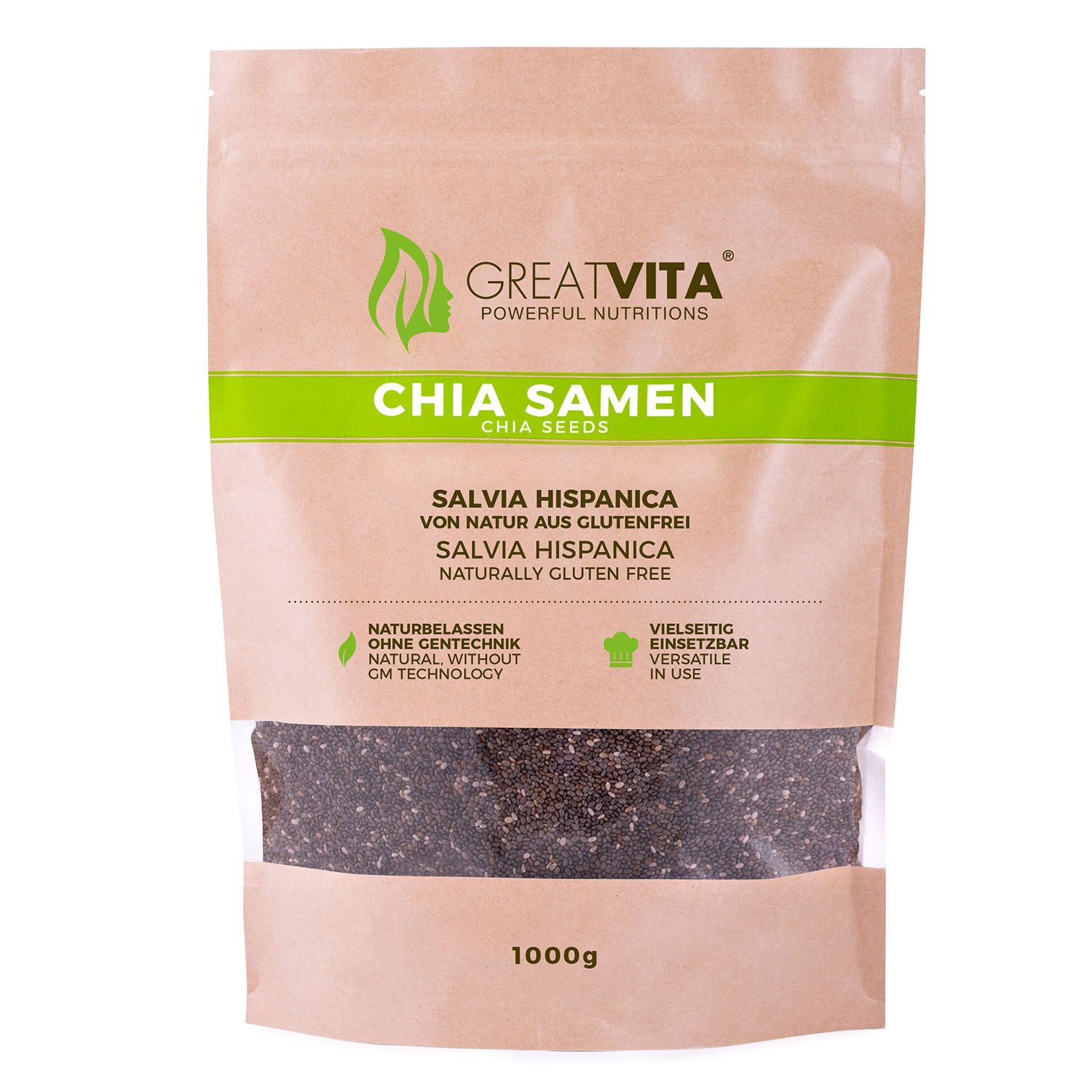 GreatVita Premium Chia Samen 1000 Gramm