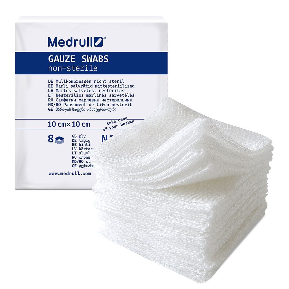 Medrull Mullkompressen 10 cm x cm, 8-fach 100 St