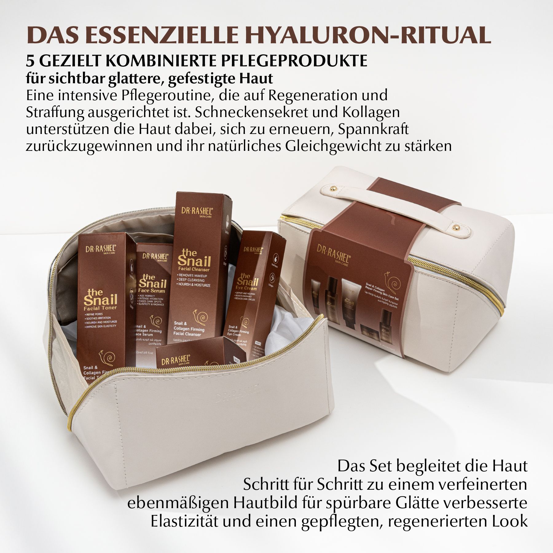 DR RASHEL Gesichtspflege-Set Kollagen Snail Mucin  Augenserum Cream Cleanser Toner