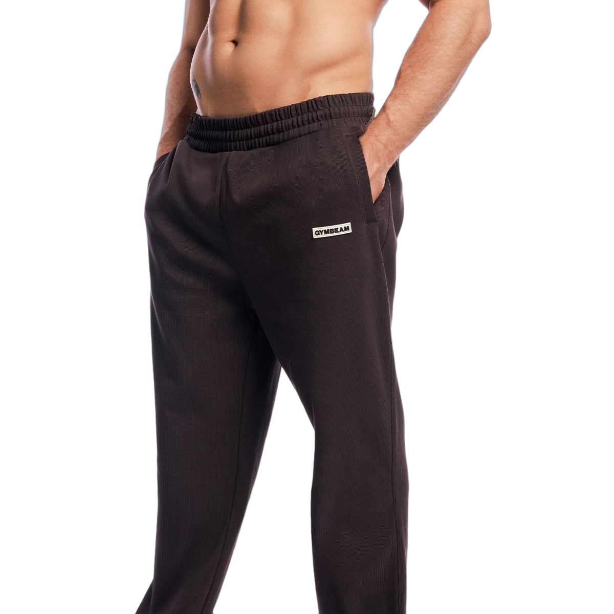 GymBeam Herren Jogginghose Oversized mit weitem Bein in Tee Braun