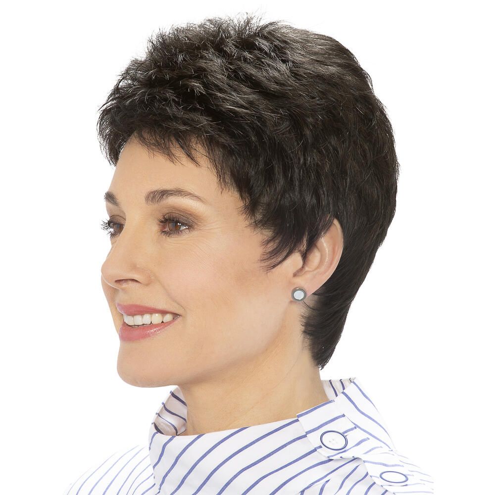 Perücke Vicky von Lofty in Schwarzbraun, dunkler Ansatz
