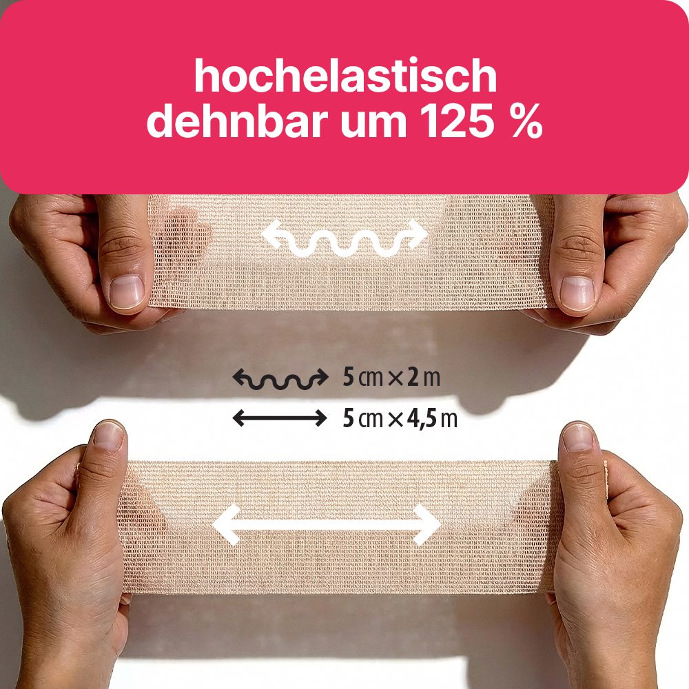 Medrull Fix-O selbsthaftende, elastische Bandage 5cm x 4,5m, latexfrei, hautfarben