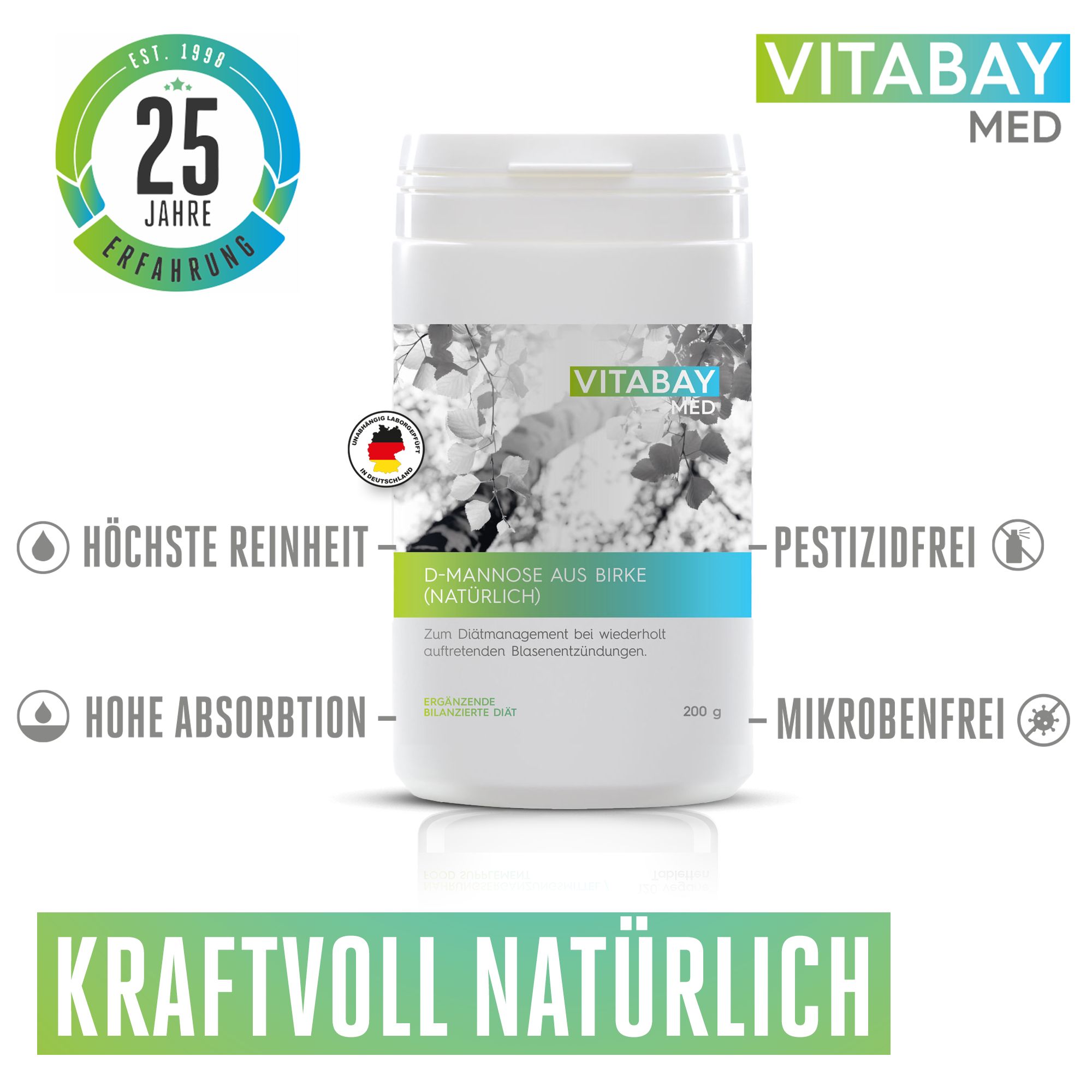 Vitabay D Mannose Pulver aus Birke 200 g - Shop Apotheke