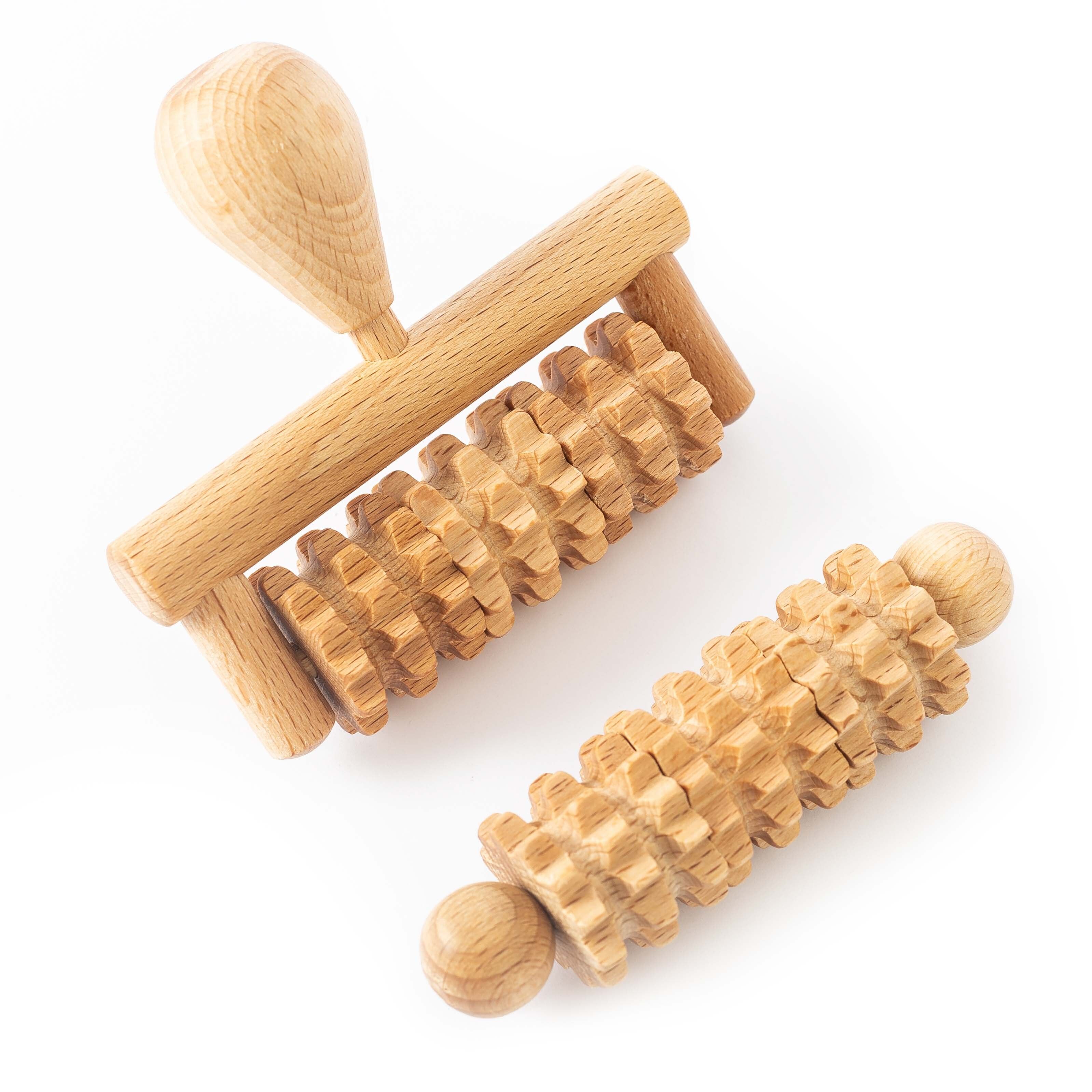 tuuli Gesichtsmassager Gesicht Facial Massagegerät Massageroller Maderotherapie Set aus Holz